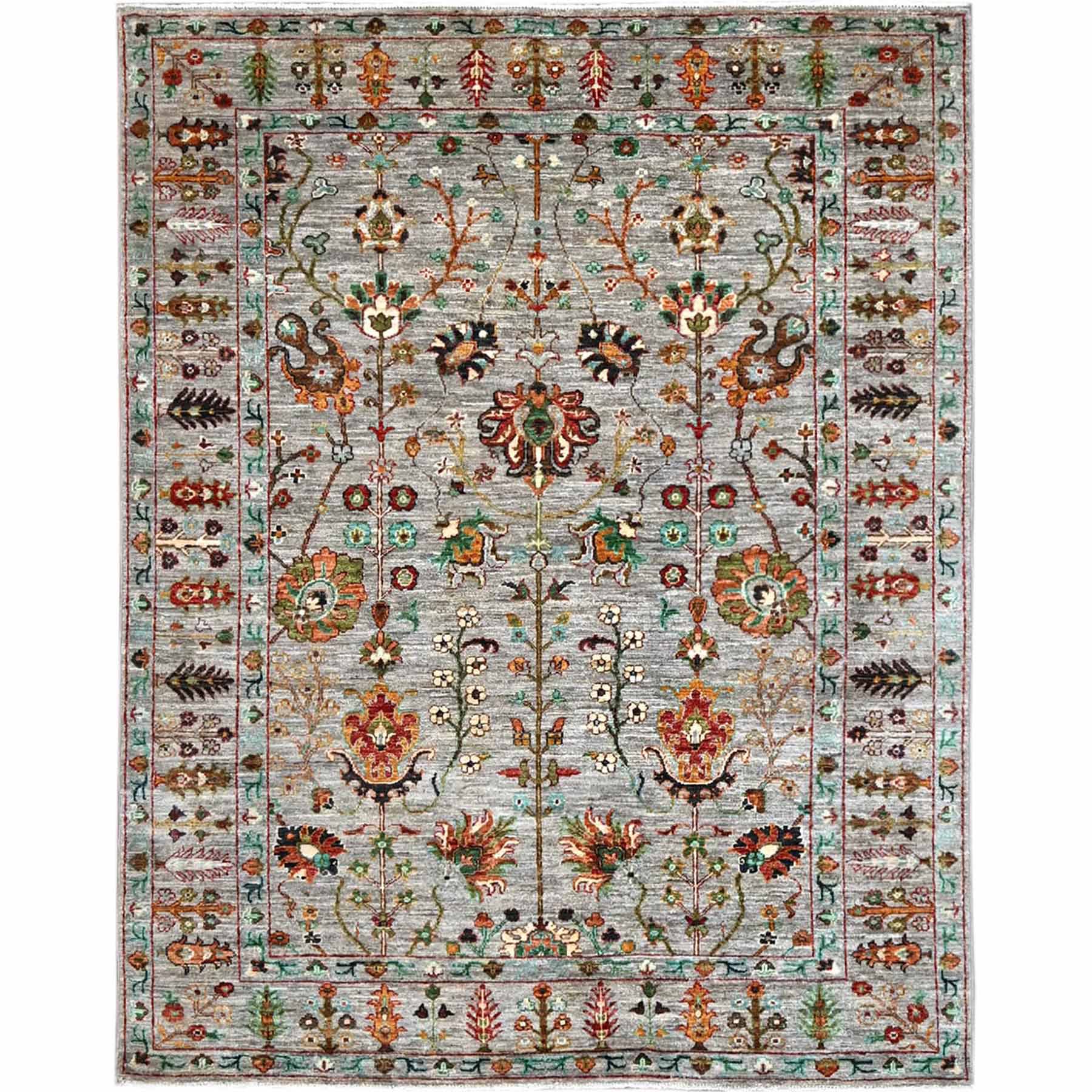 Tribal-Geometric-Hand-Knotted-Rug-433640