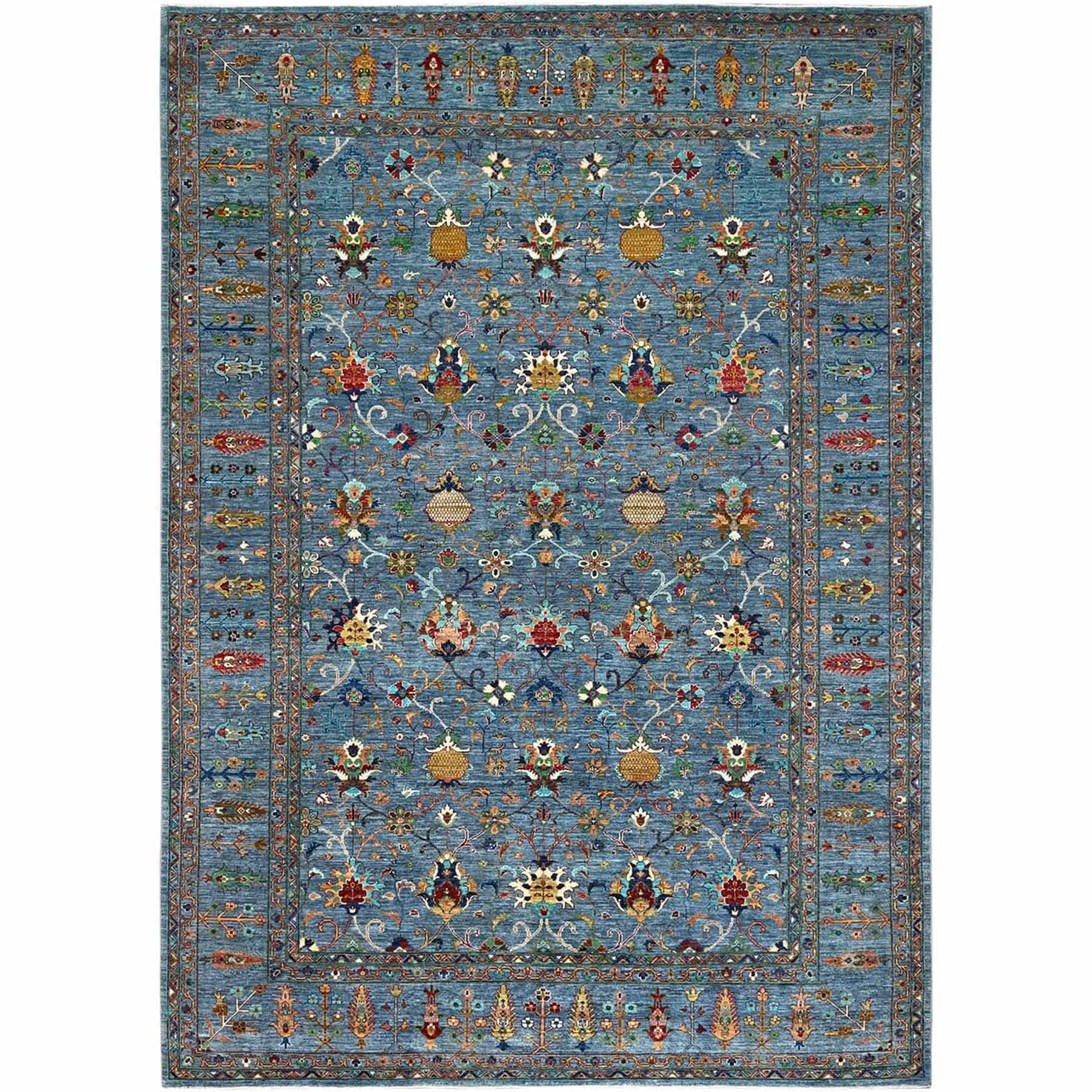 Tribal-Geometric-Hand-Knotted-Rug-433655