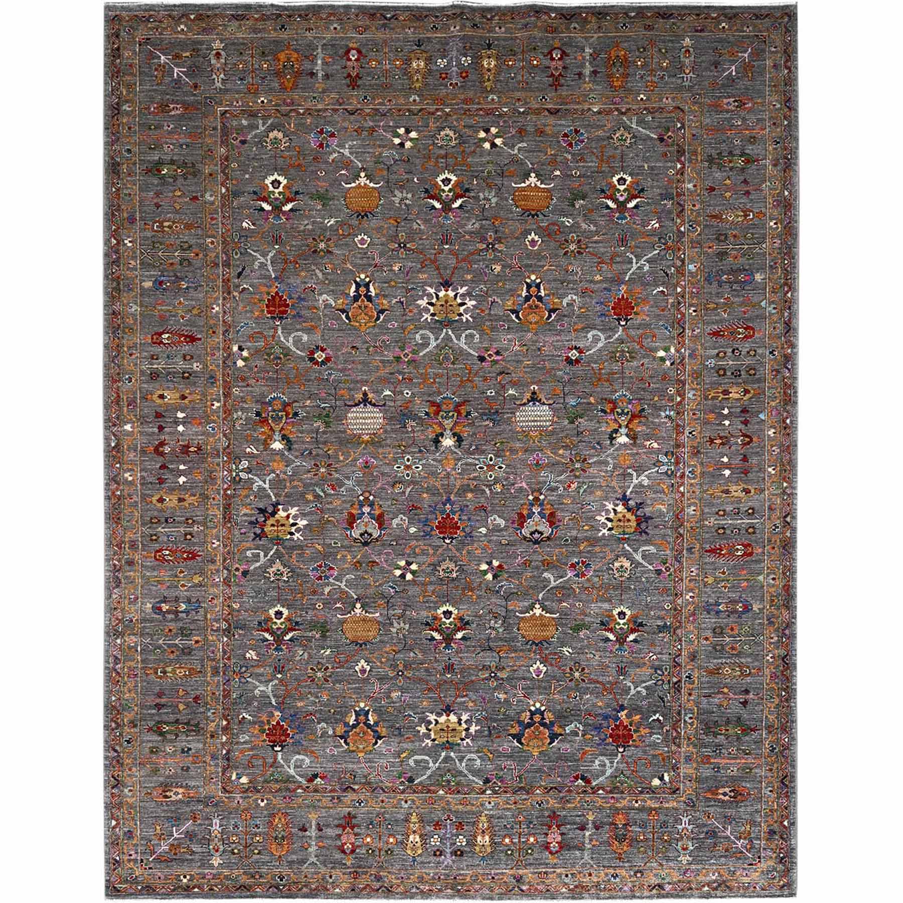 Tribal-Geometric-Hand-Knotted-Rug-434470