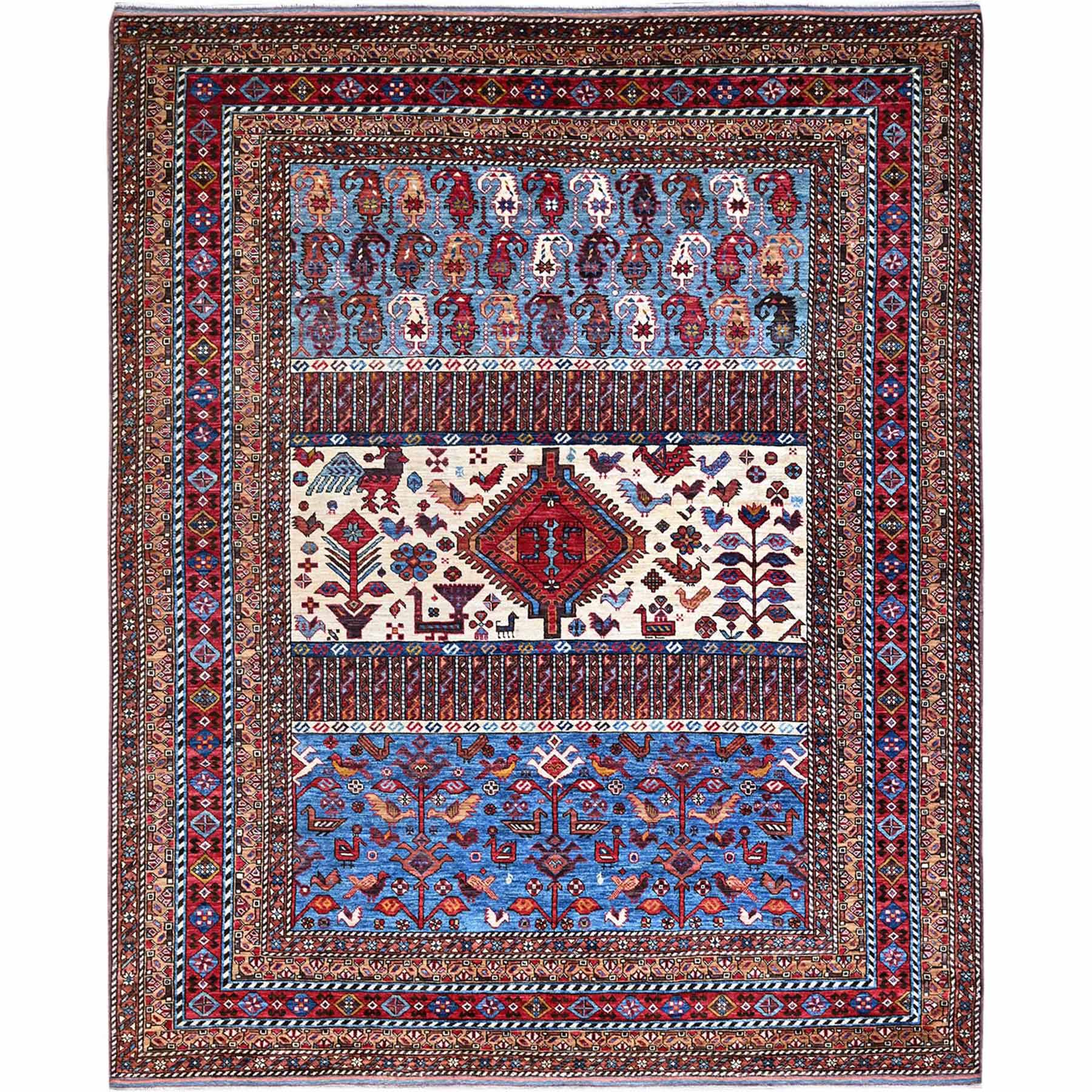 Tribal-Geometric-Hand-Knotted-Rug-434885