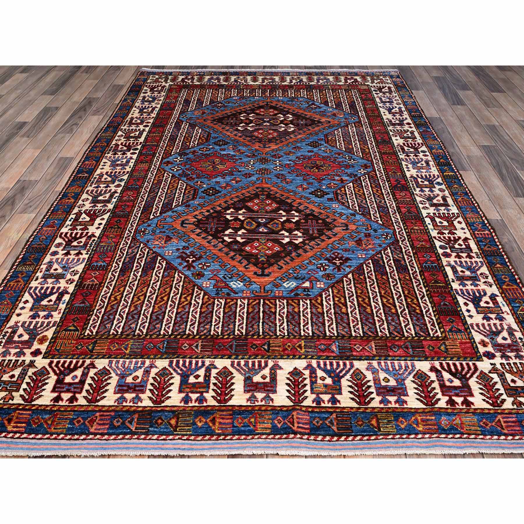 Tribal-Geometric-Hand-Knotted-Rug-434905