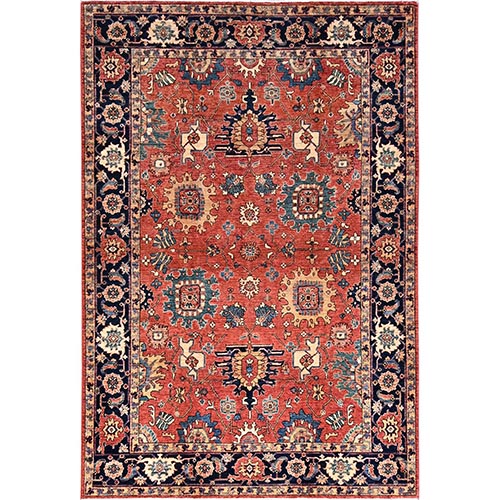 Cardinal Red, Vegetable Dyes, Heriz All Over Design, Ghazni Wool, Aryana Collection, Hand Knotted, Oriental Rug 