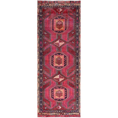 Red Ochre Multicolored, Evenly Worn, Cleaned, Nomad Creation, Sides And Ends Secured, North West Persian, Vintage Runner Oriental 