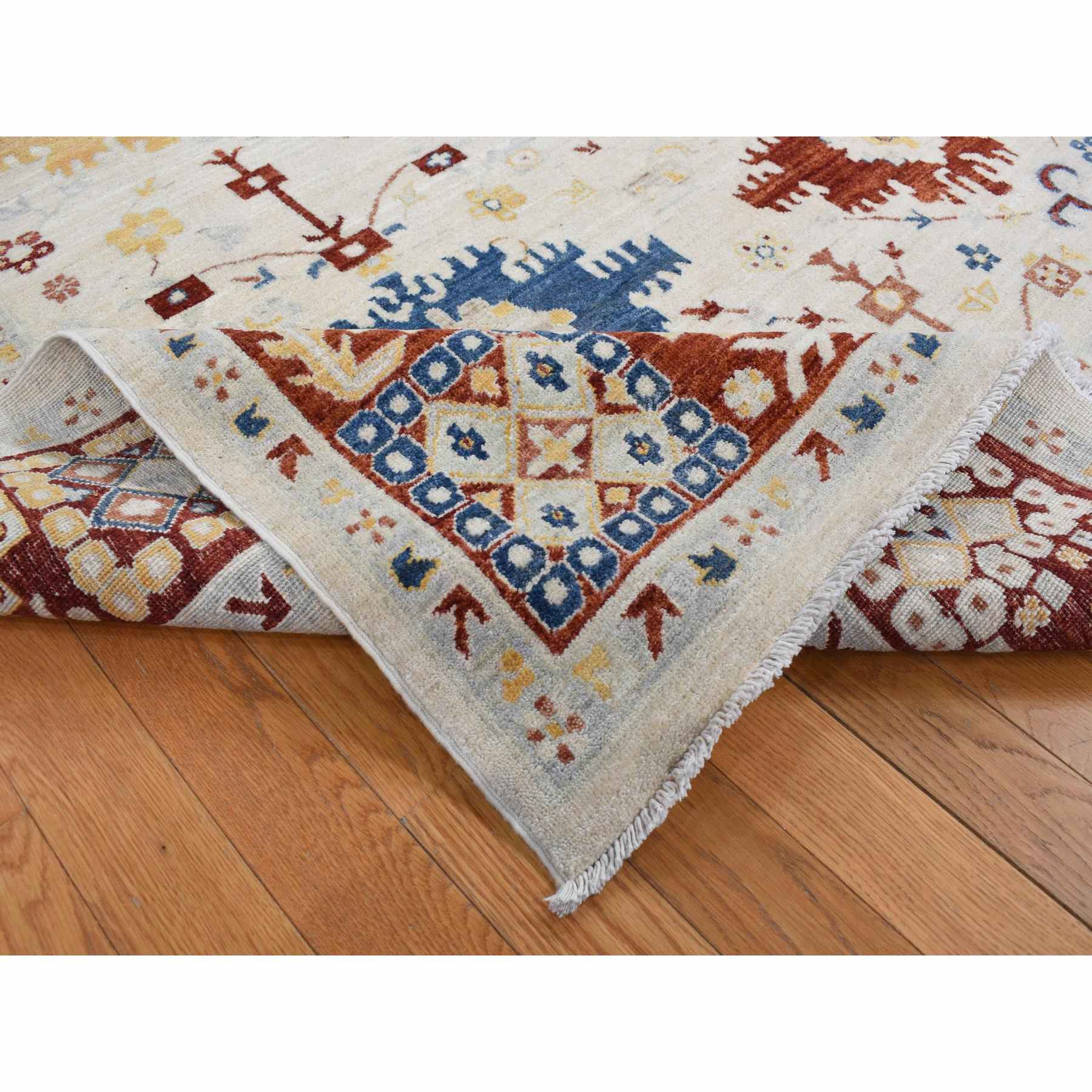 Oushak-And-Peshawar-Hand-Knotted-Rug-435050