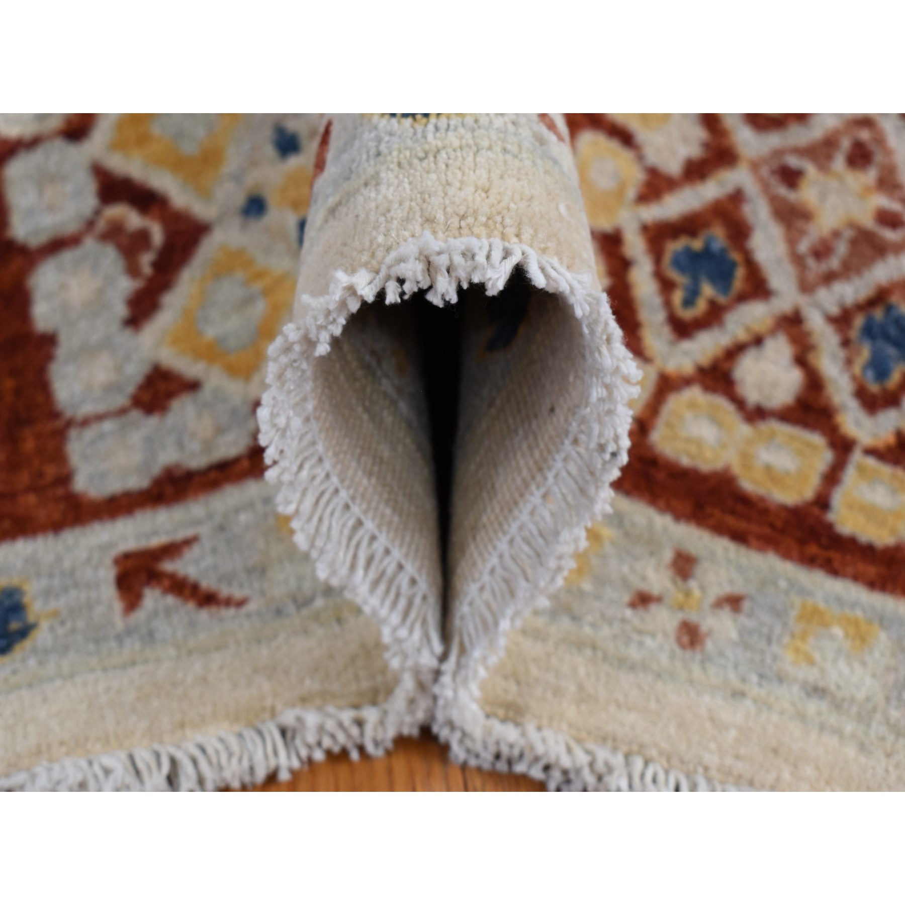 Oushak-And-Peshawar-Hand-Knotted-Rug-435050