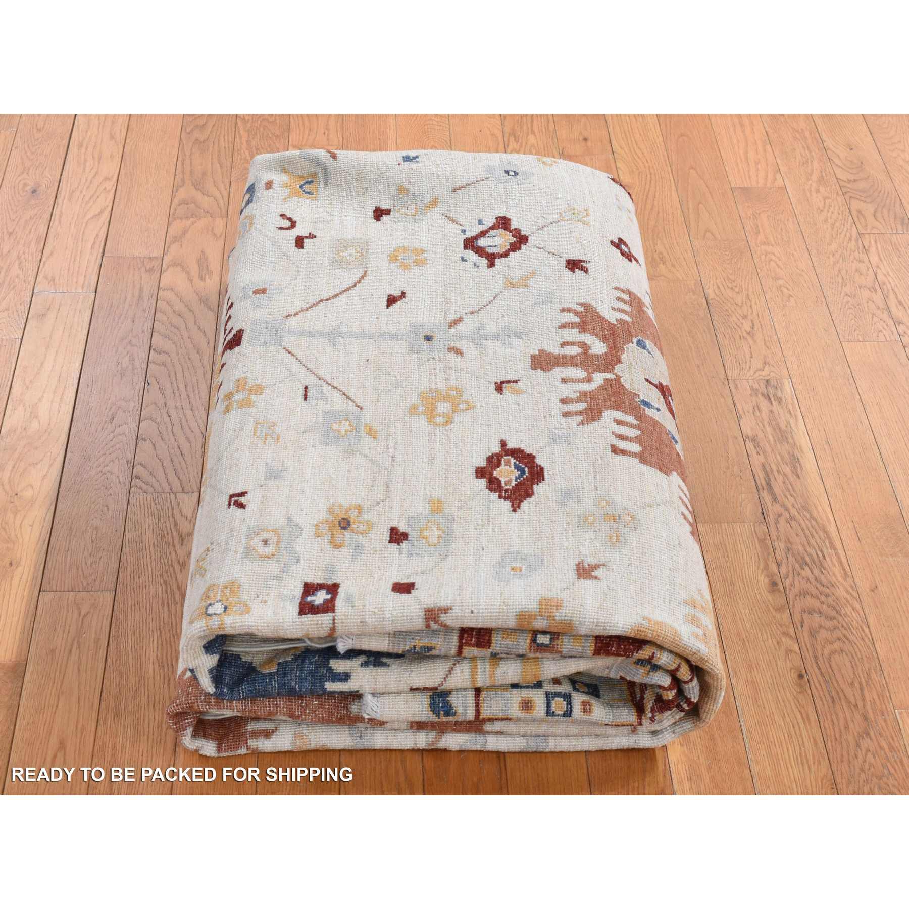 Oushak-And-Peshawar-Hand-Knotted-Rug-435050