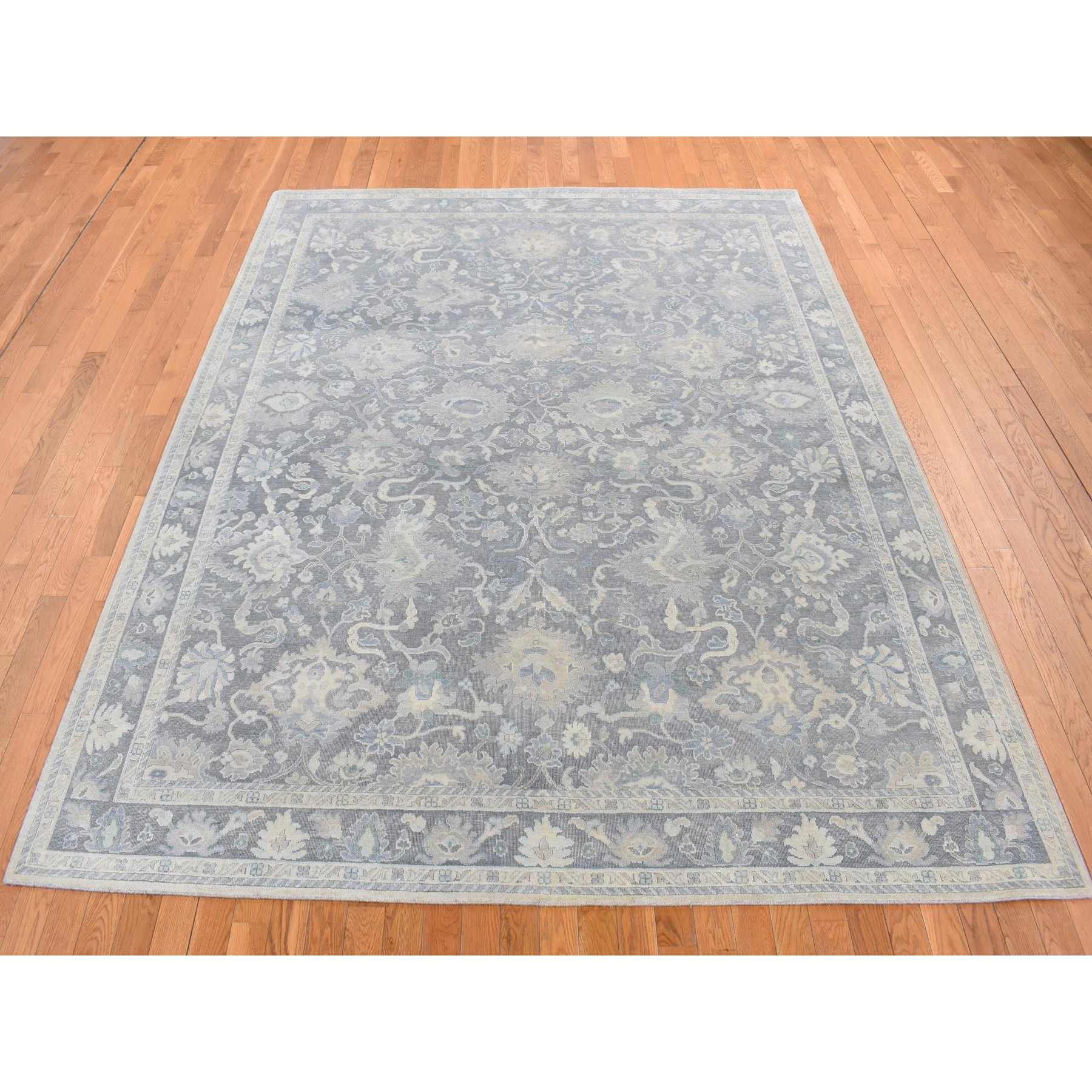 Oushak-And-Peshawar-Hand-Knotted-Rug-435185