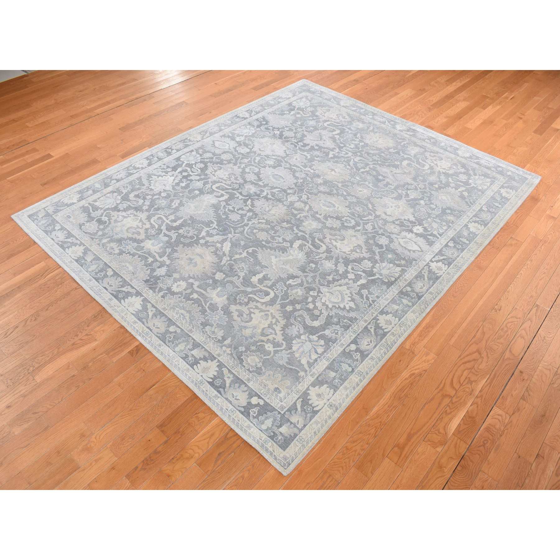 Oushak-And-Peshawar-Hand-Knotted-Rug-435185