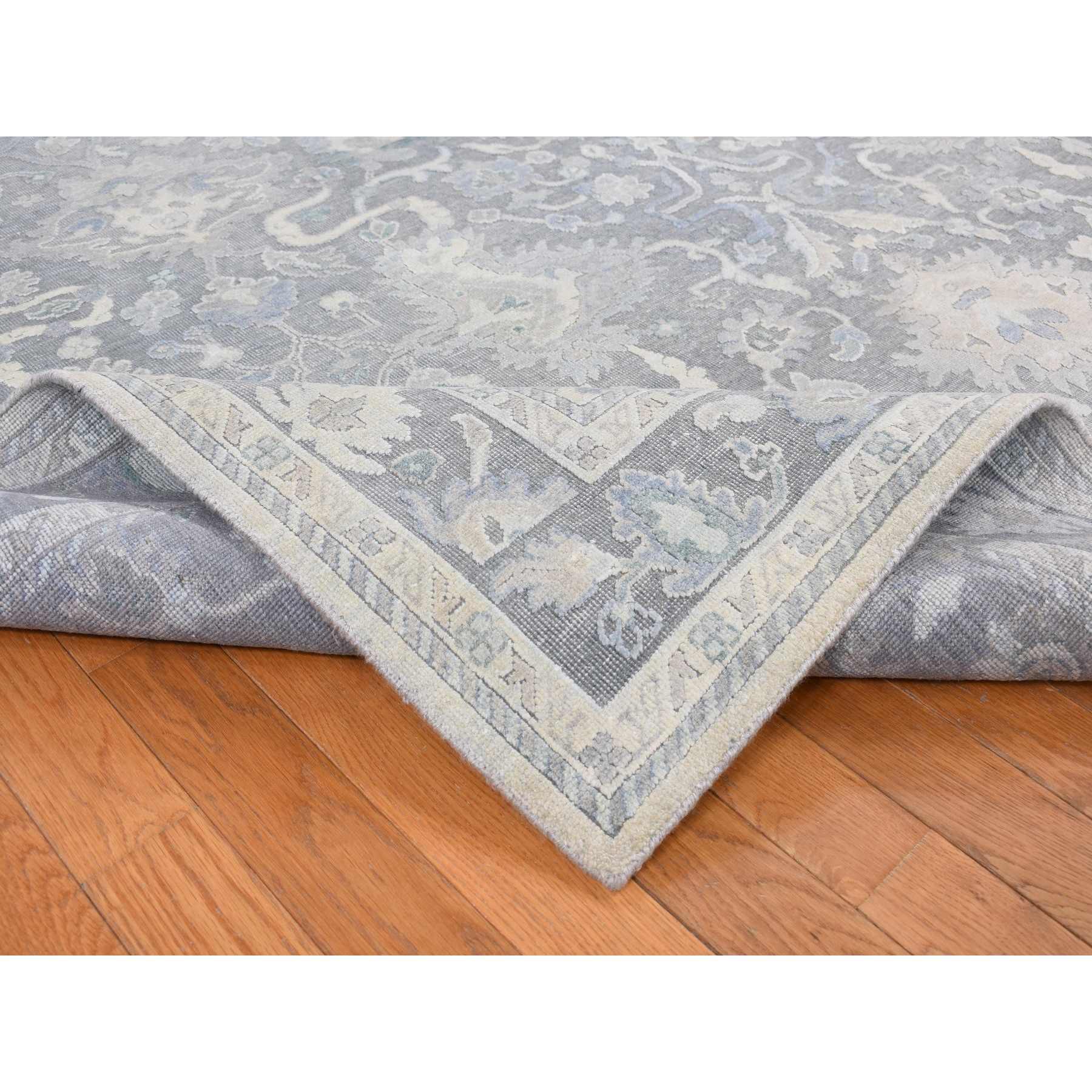 Oushak-And-Peshawar-Hand-Knotted-Rug-435185