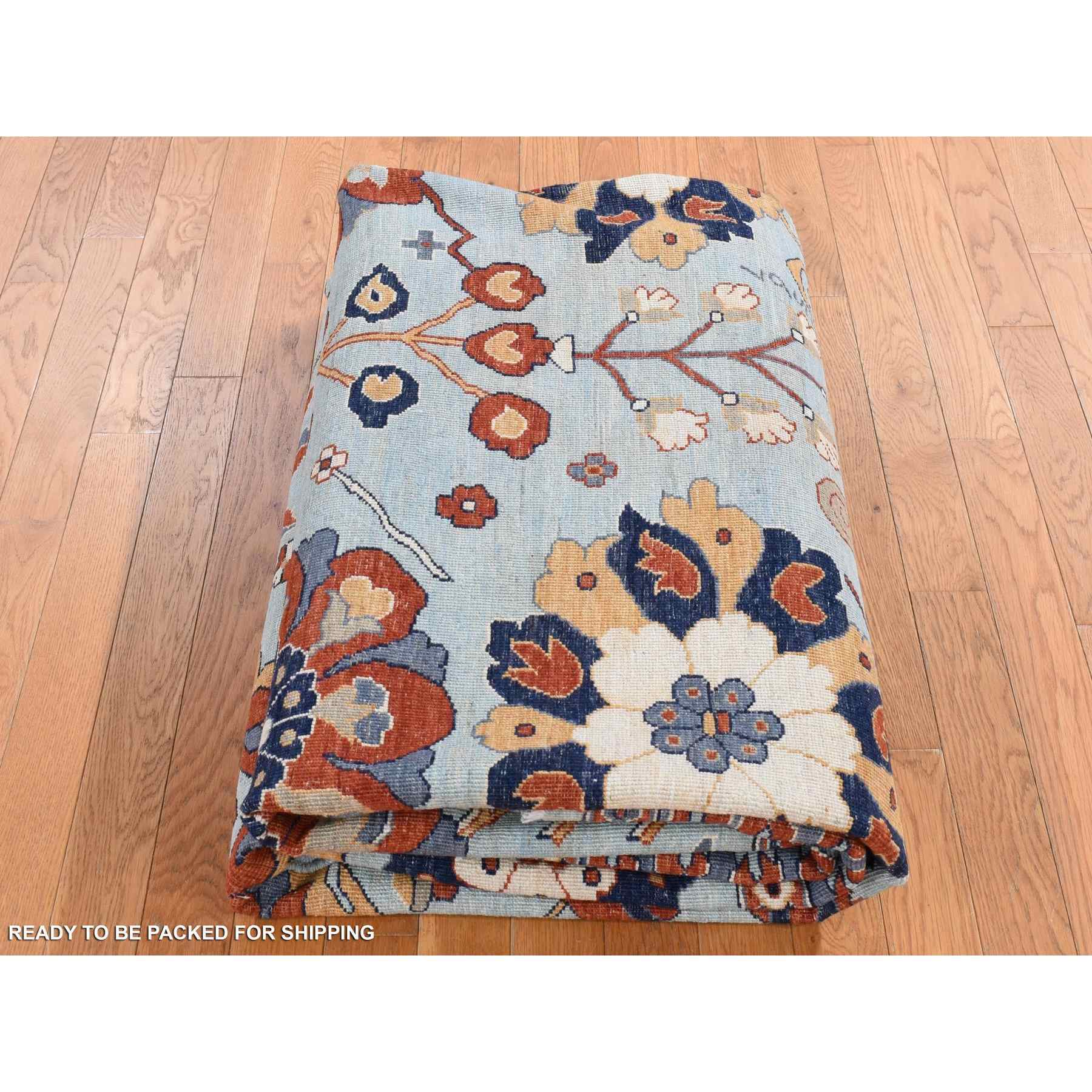 Oushak-And-Peshawar-Hand-Knotted-Rug-435265