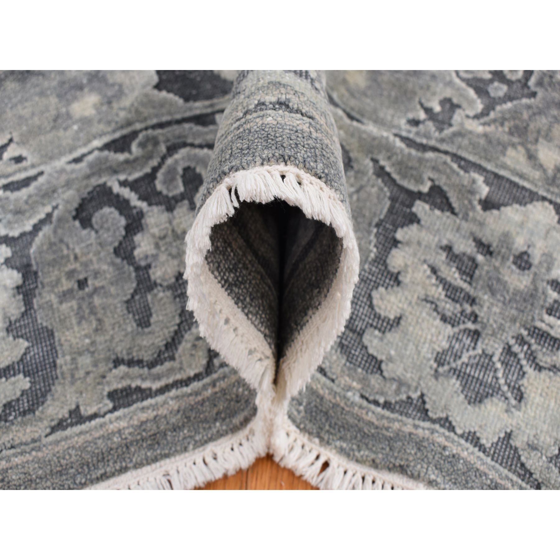 Oushak-And-Peshawar-Hand-Knotted-Rug-435350