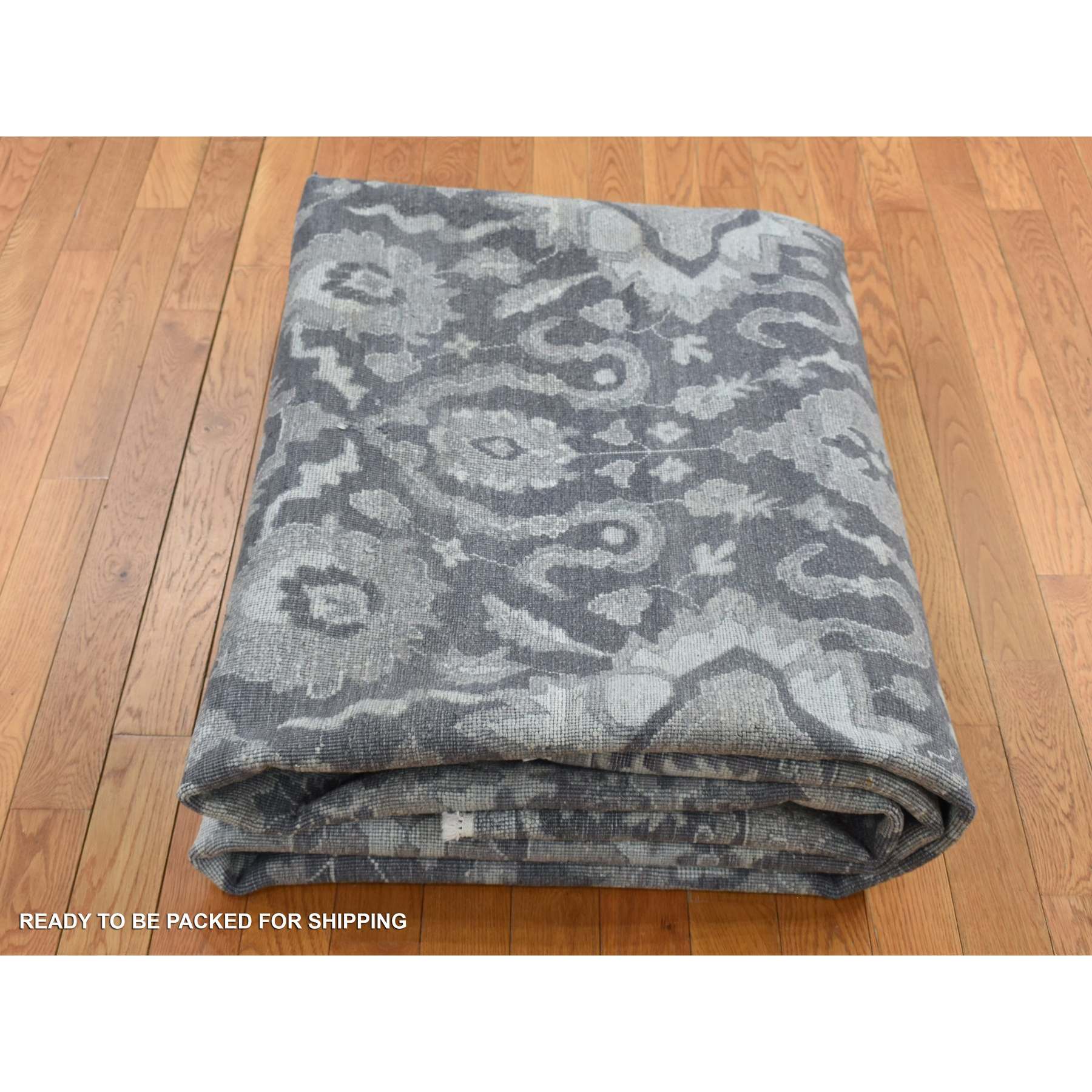 Oushak-And-Peshawar-Hand-Knotted-Rug-435350