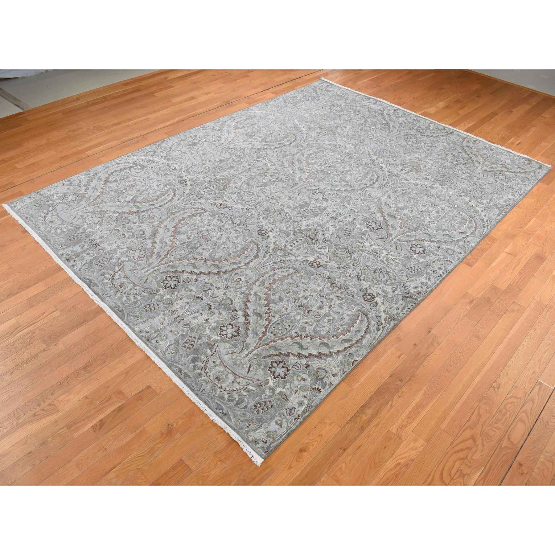 Oushak-And-Peshawar-Hand-Knotted-Rug-435365