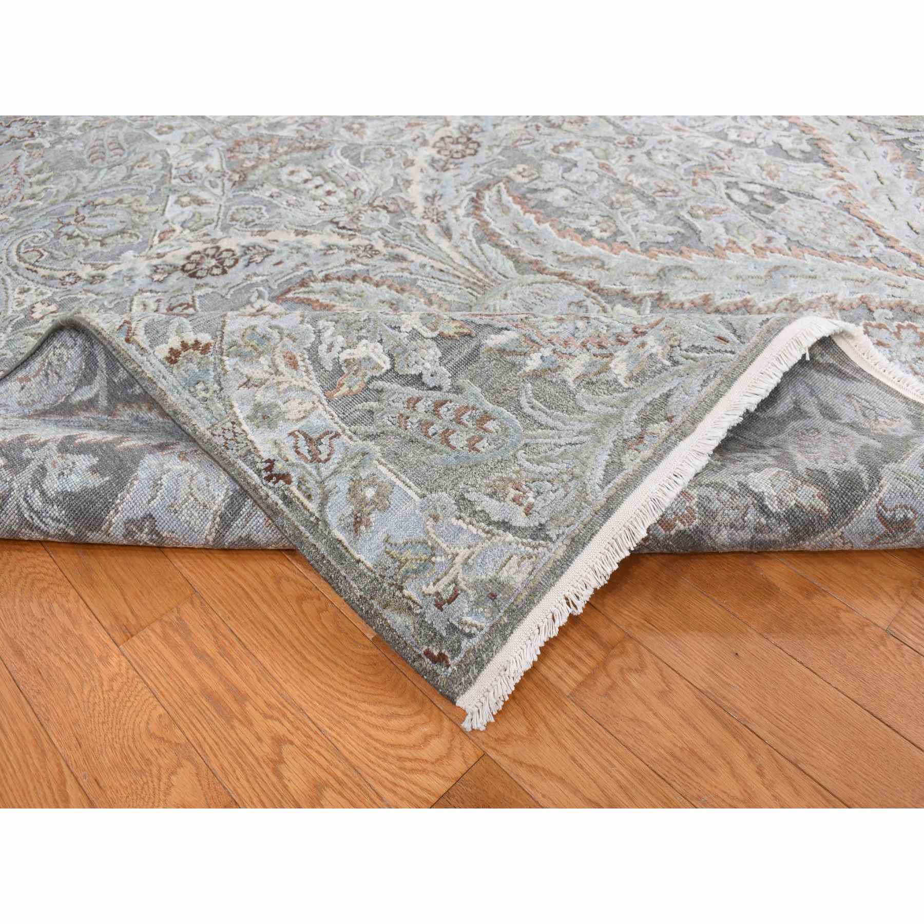 Oushak-And-Peshawar-Hand-Knotted-Rug-435365