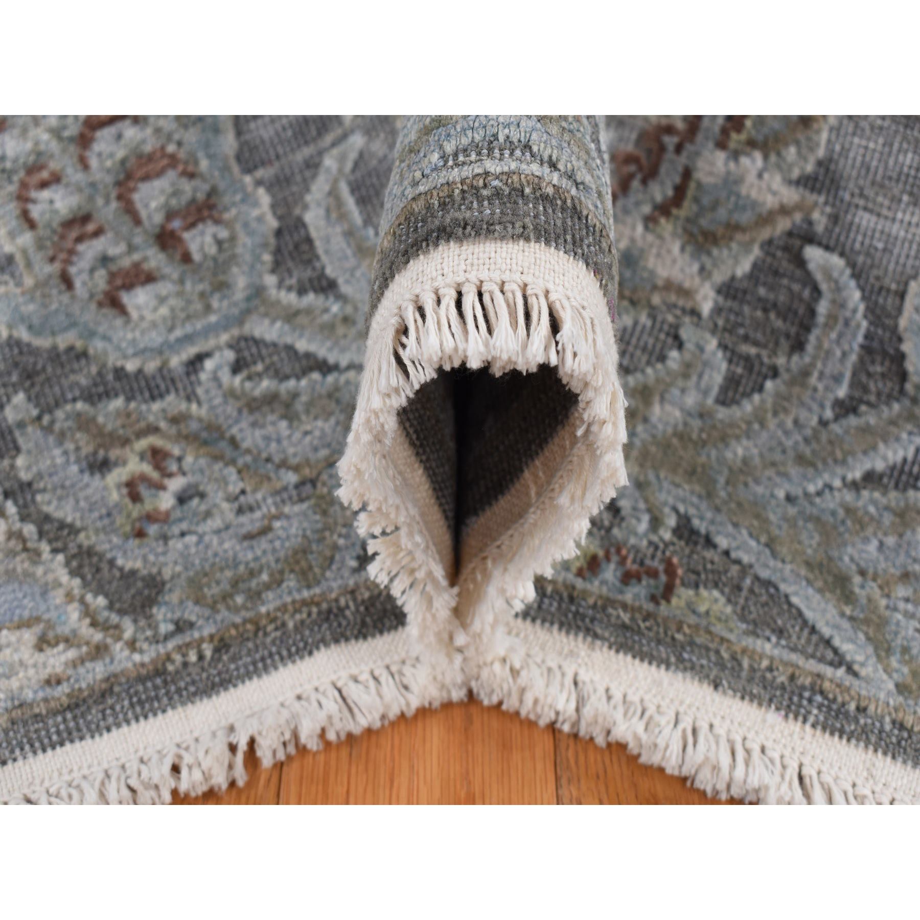 Oushak-And-Peshawar-Hand-Knotted-Rug-435365