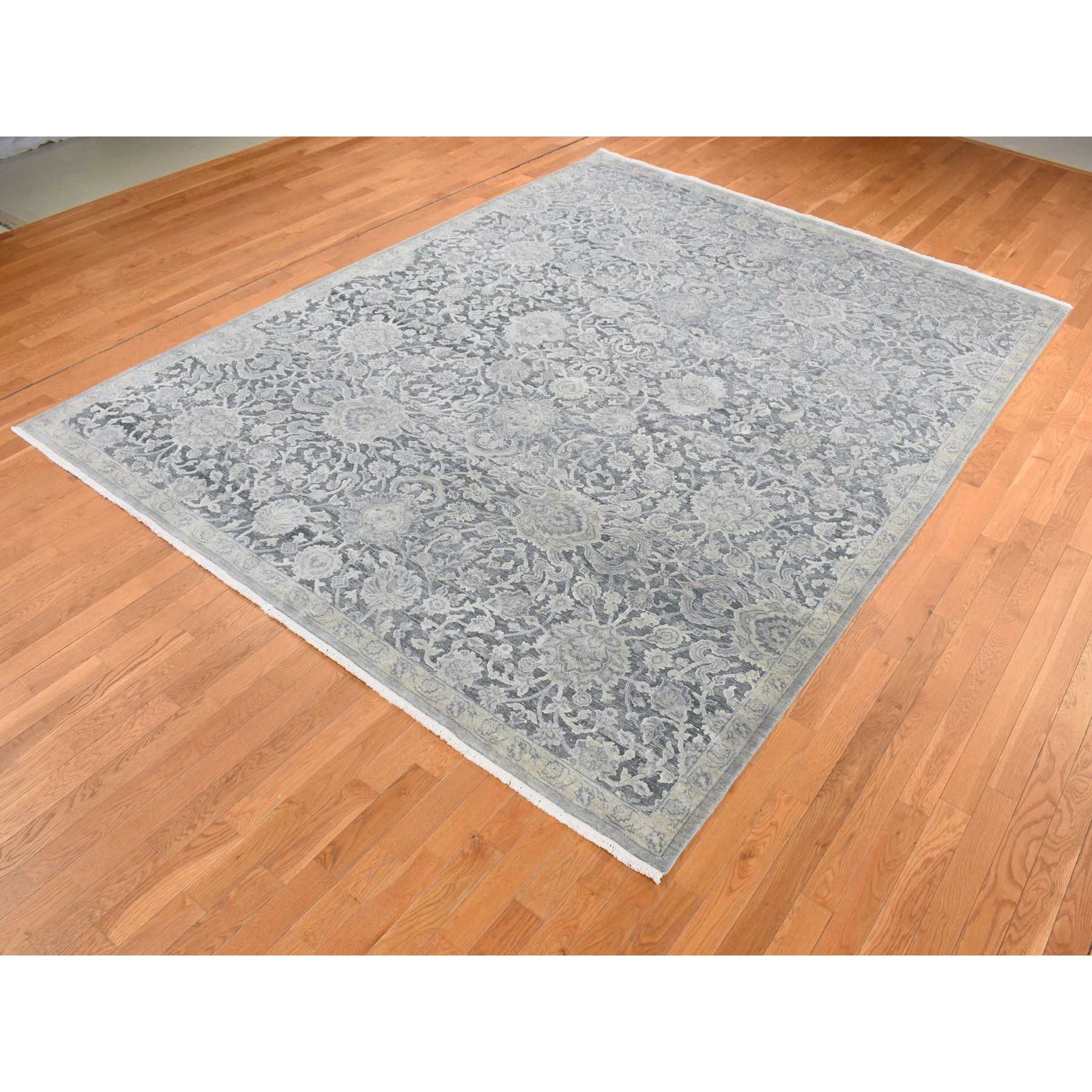 Oushak-And-Peshawar-Hand-Knotted-Rug-435380