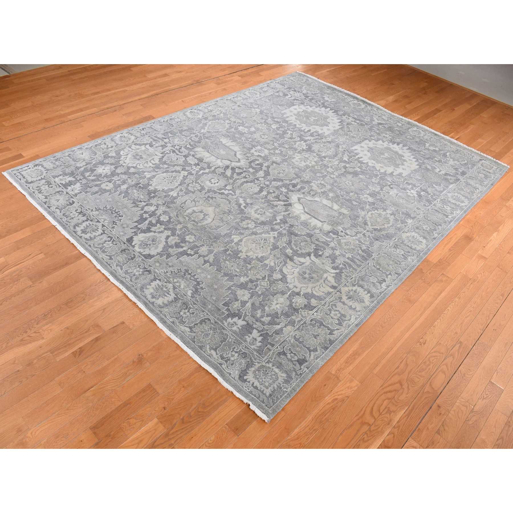 Oushak-And-Peshawar-Hand-Knotted-Rug-435390