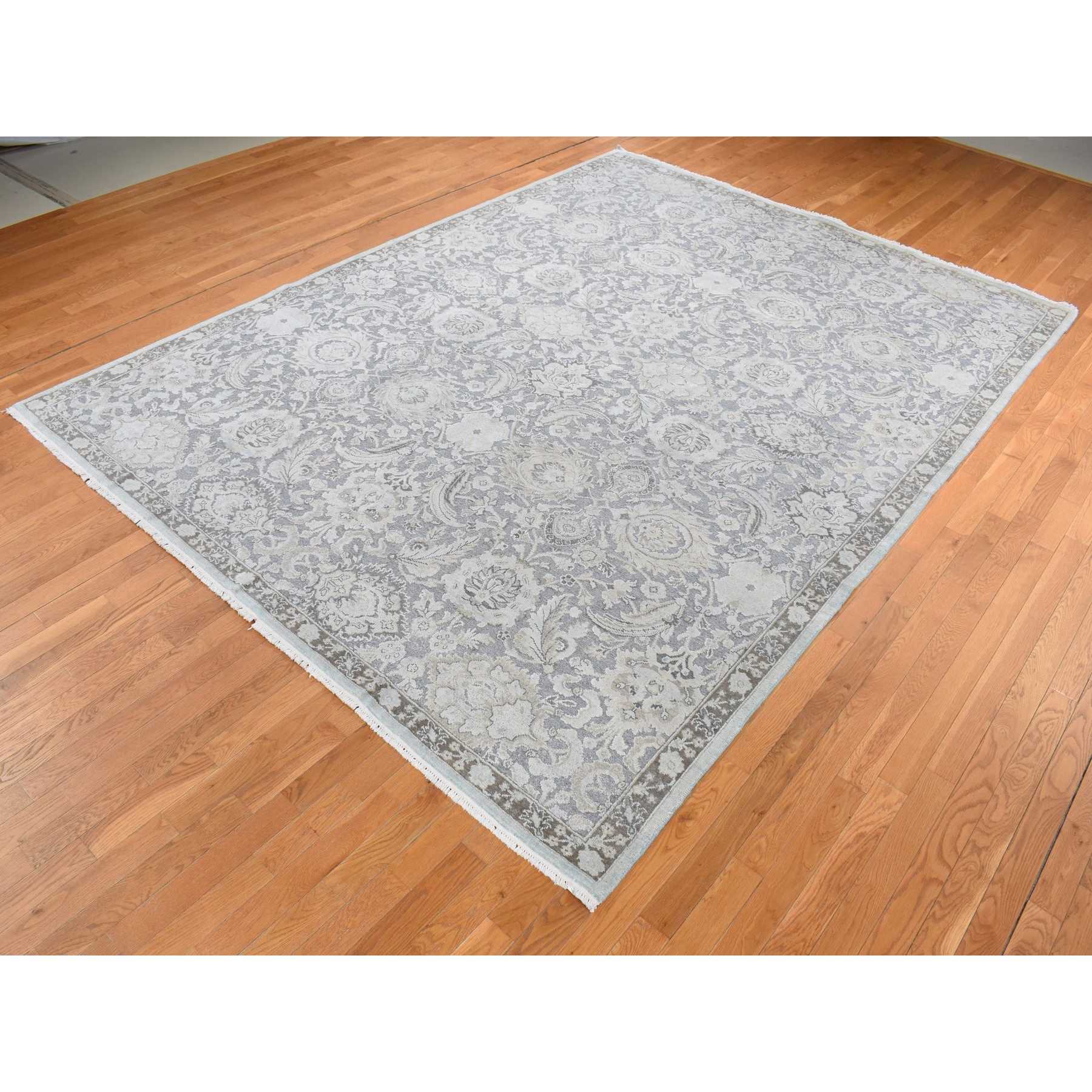 Oushak-And-Peshawar-Hand-Knotted-Rug-435465