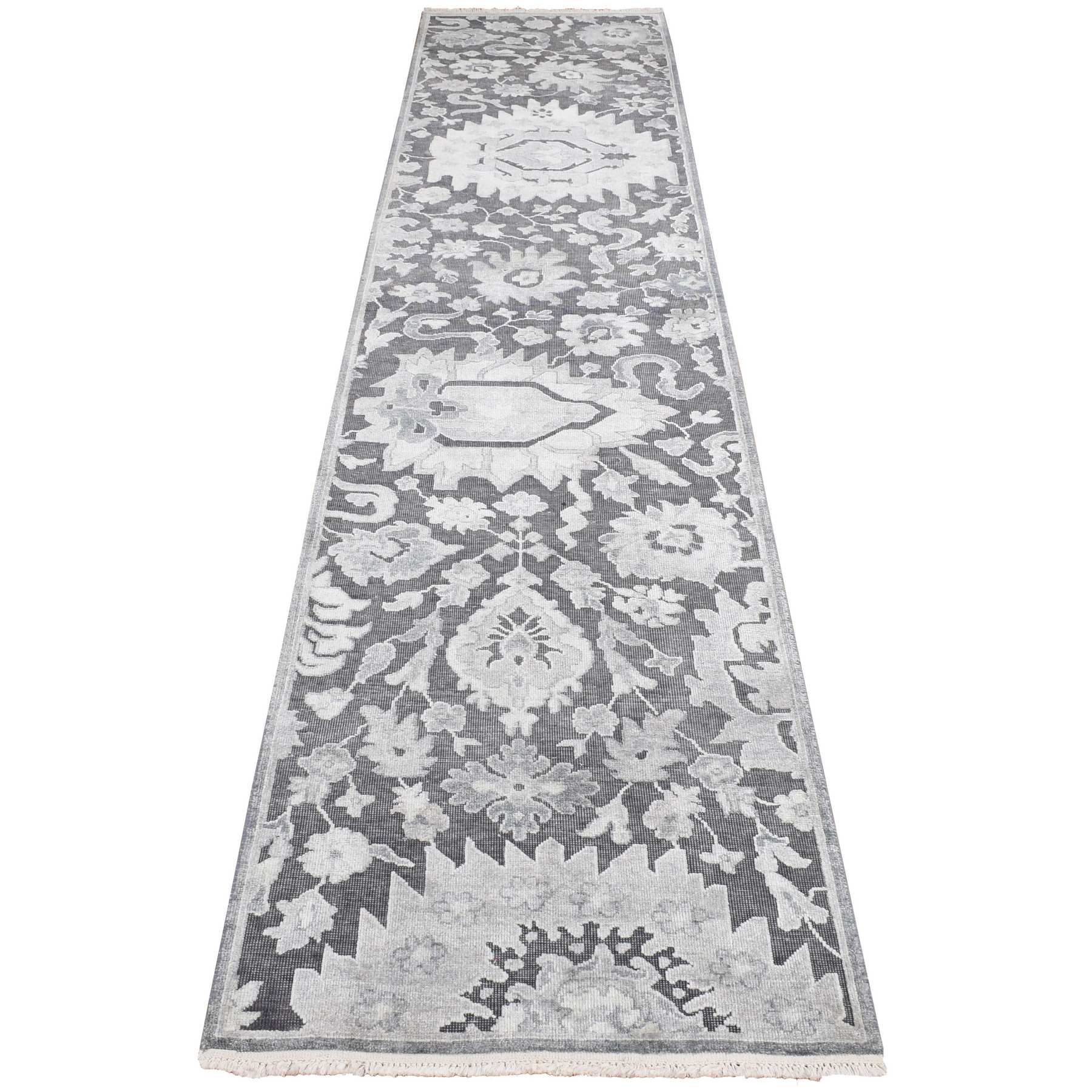 Oushak-And-Peshawar-Hand-Knotted-Rug-436535