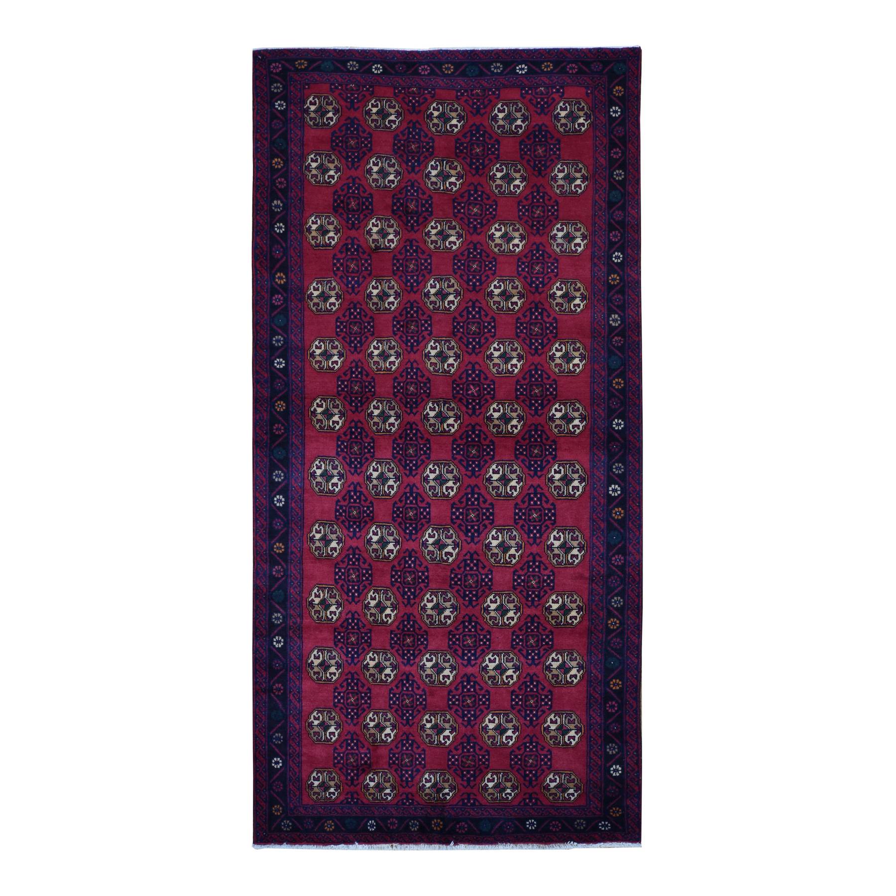 Burgundy Red, Vintage Persian Baluch, Repetitive Bokara Elephant