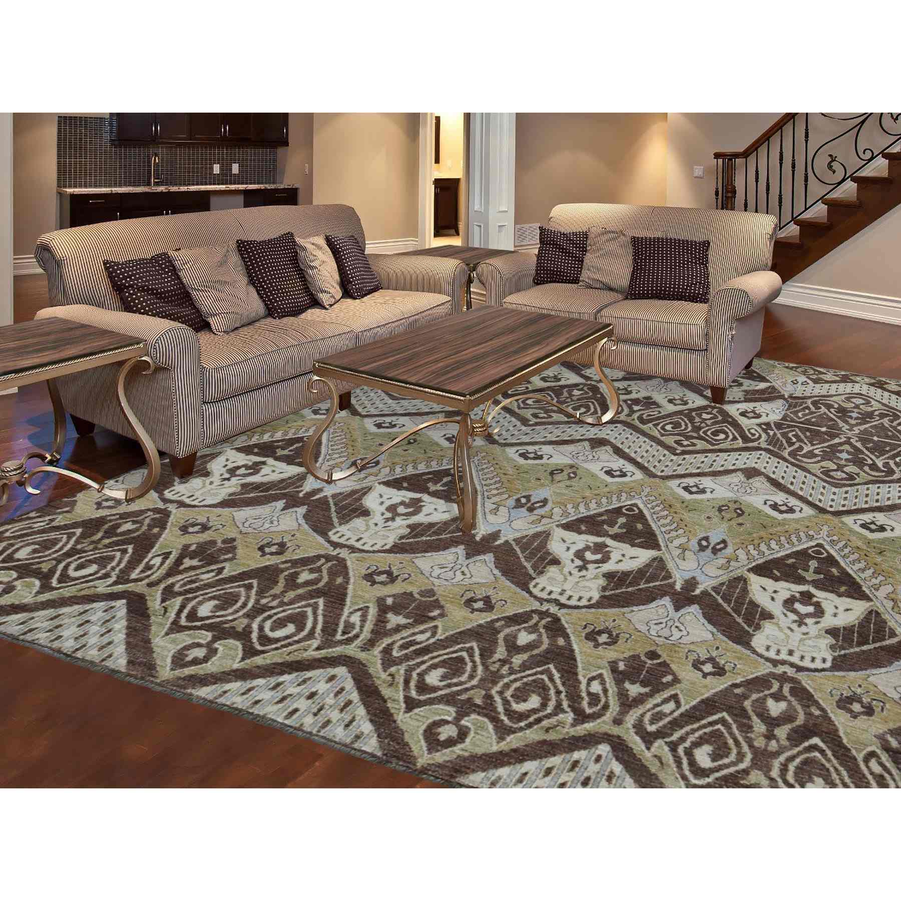 Tribal-Geometric-Hand-Knotted-Rug-435035