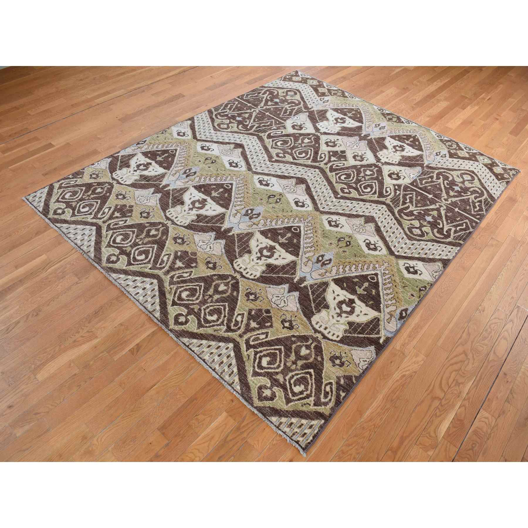Tribal-Geometric-Hand-Knotted-Rug-435035
