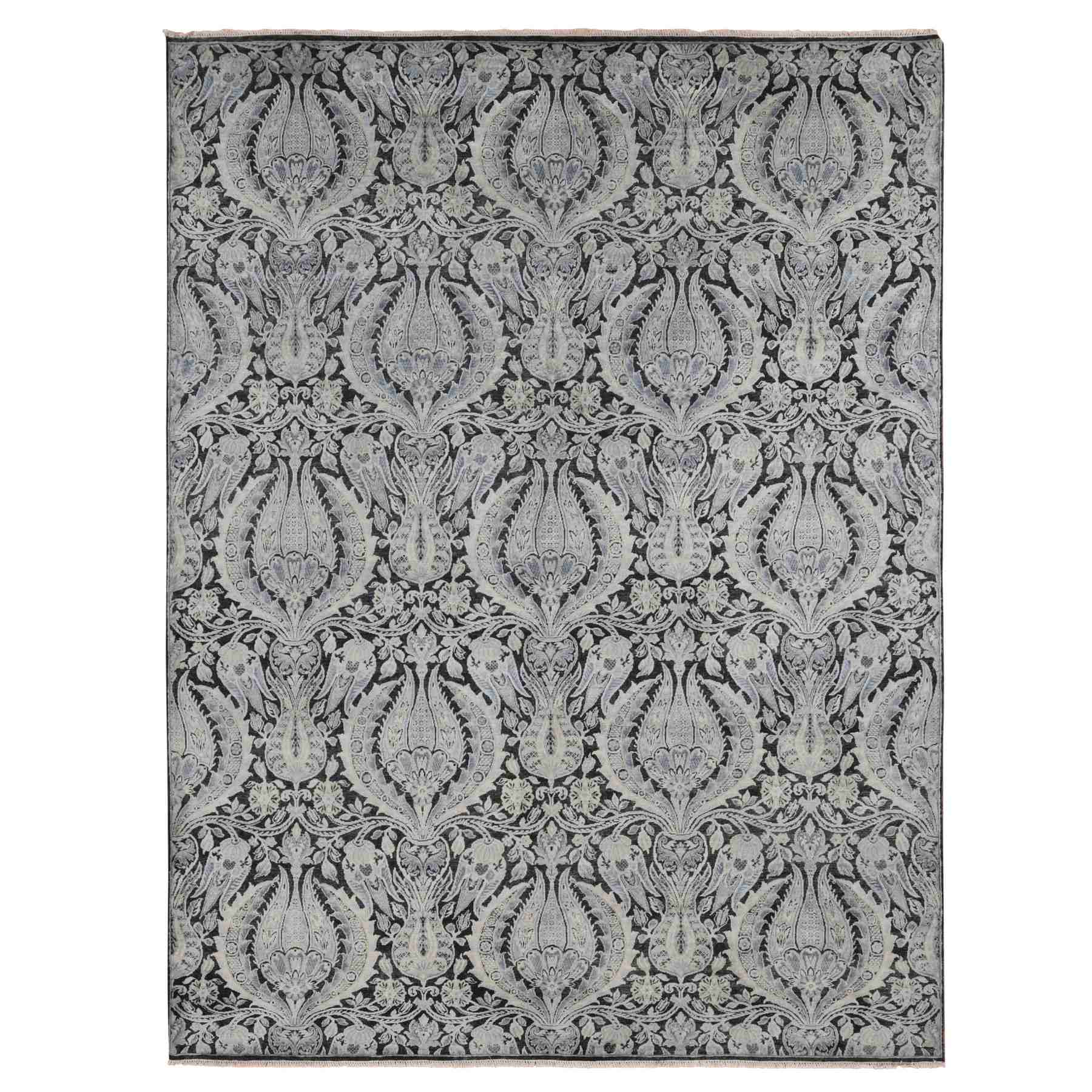 Wool-and-Silk-Hand-Knotted-Rug-435360