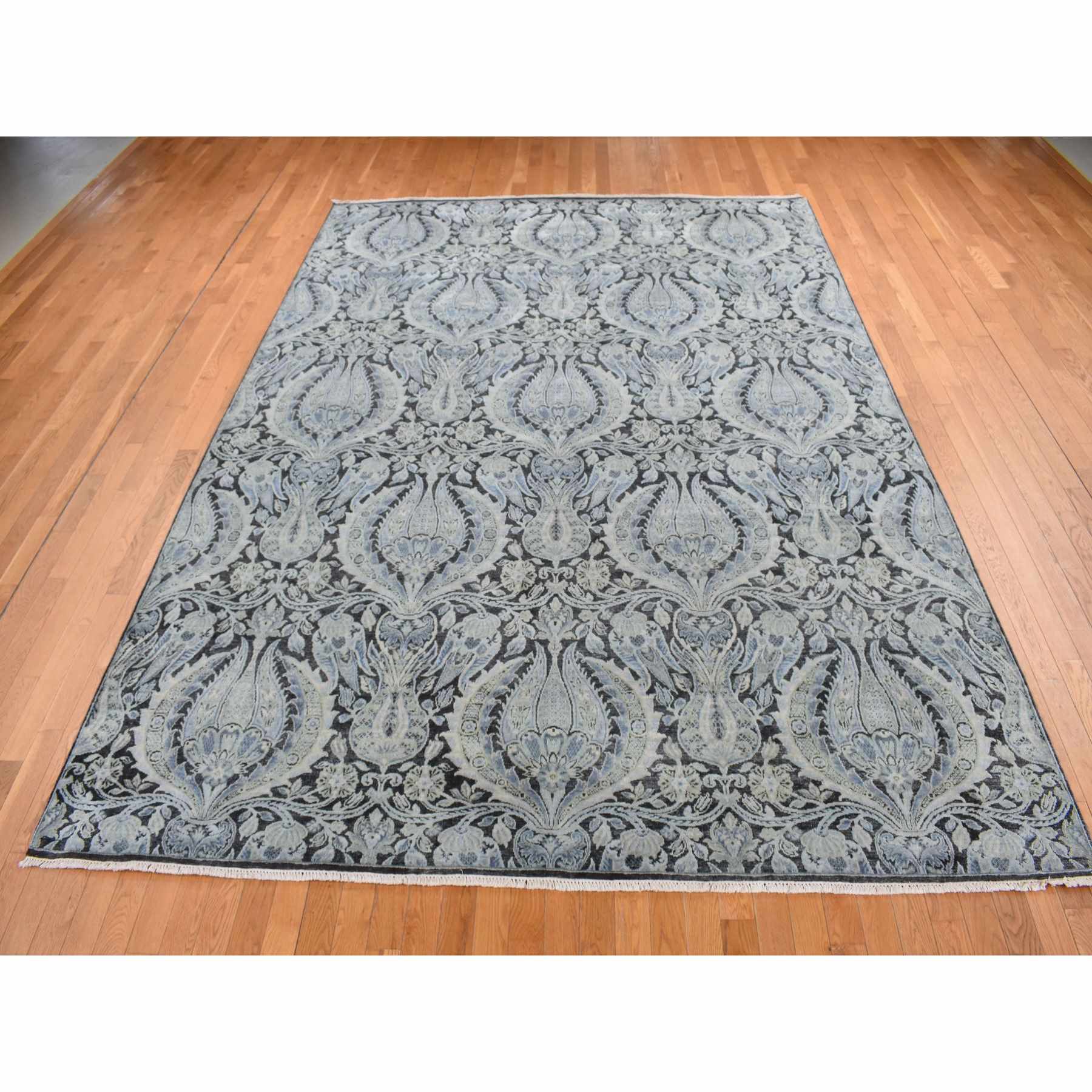 Wool-and-Silk-Hand-Knotted-Rug-435360