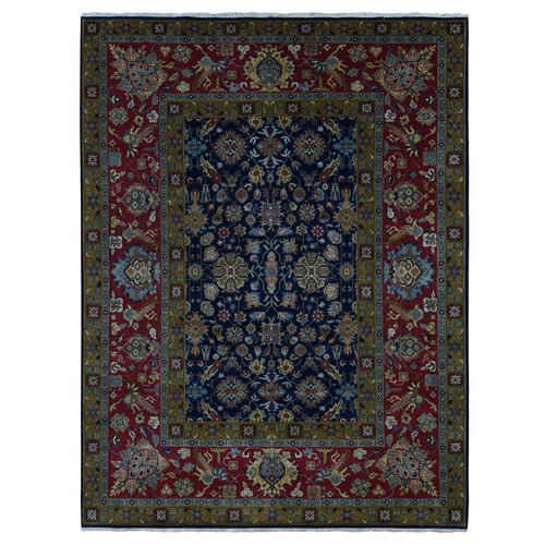 Yale Blue, 300 KPSI, New Zealand Wool, Hand Knotted, Oriental 