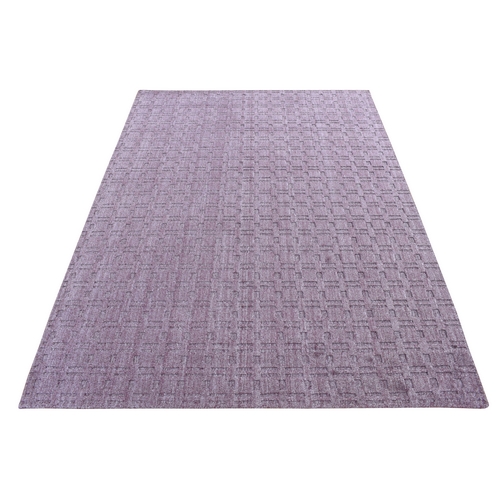 Twilight Lavender Purple, Tone on Tone Design, 100% Wool, Hand Loomed, Oriental Rug