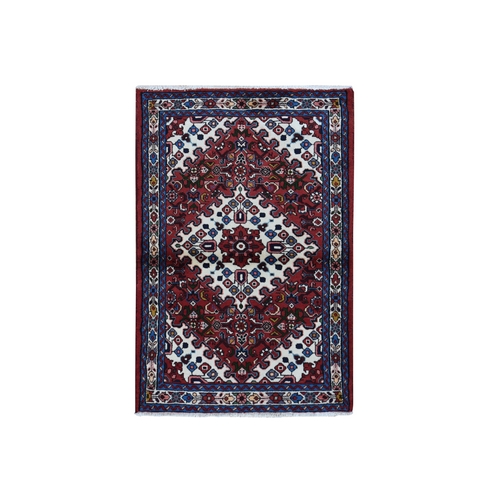 Maroon Red, New Persian Hamadan, Pure Wool, Hand Knotted, Oriental Rug