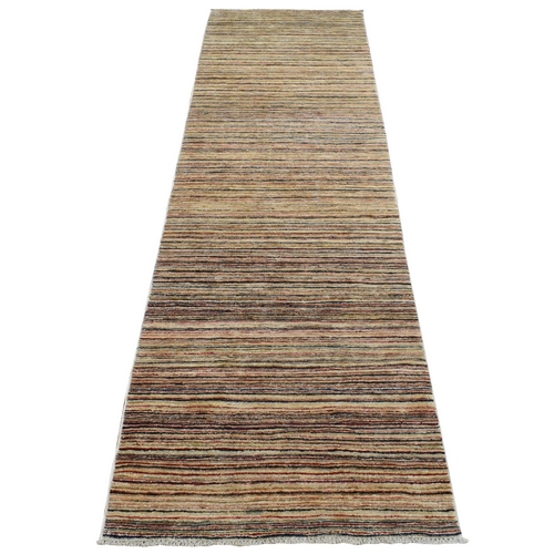 Tan Color, Peshawar Gabbeh, Pure Wool, Hand Knotted, Runner Oriental 