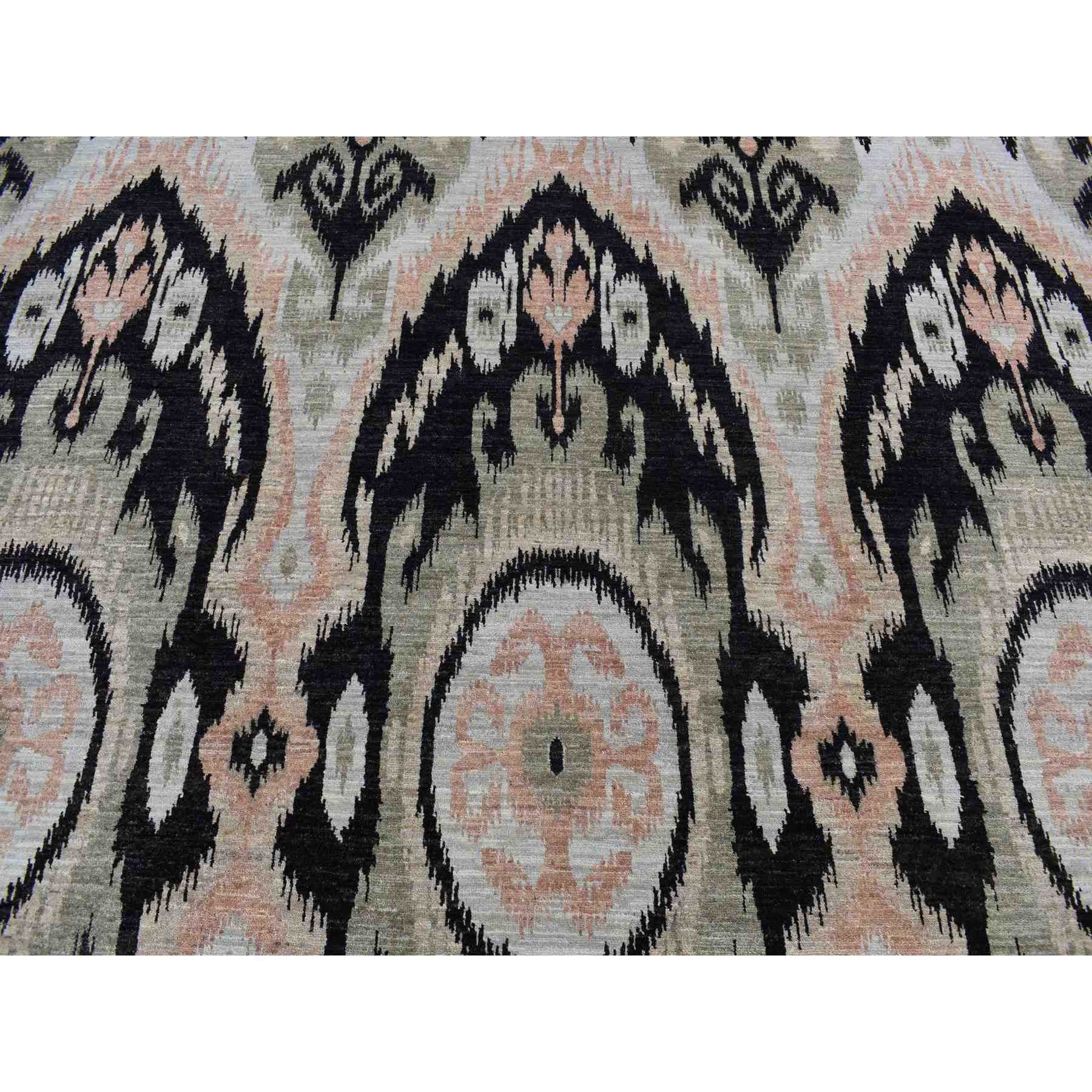 Ikat-And-Suzani-Design-Hand-Knotted-Rug-437565