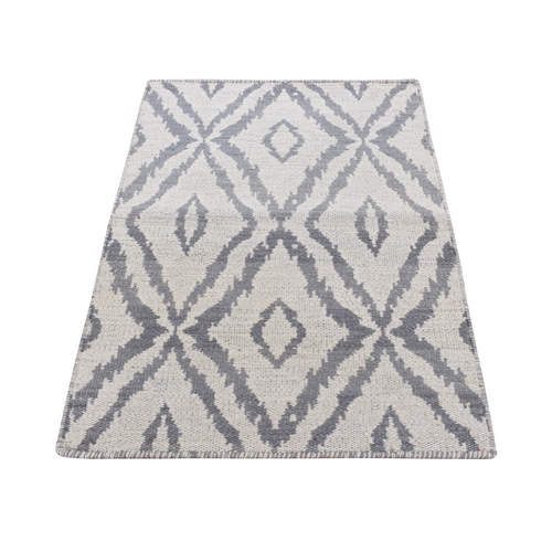 Stone Eagle Gray, Hand Woven, 100% Wool, Reversible Kilim, Mat Oriental Rug
