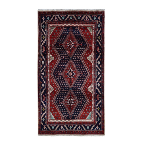 Fire Brick Red, New Persian with Triple Serrated Medallion Design, Camel Hair, Pure Wool, Hand Knotted, Oriental Rug