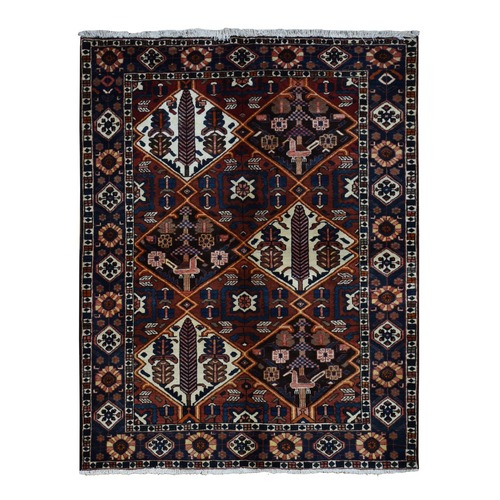 Tuscan Red, New Persian Bakhtiar with Classic Garden Design, Pure Wool, Hand Knotted, Oriental Rug