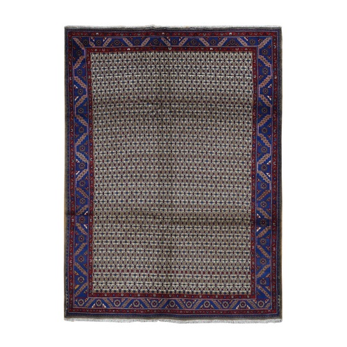 Khaki Brown, New Persian Serab, Trellis All Over Design, Camel Hair, Pure Wool, Hand Knotted, Oriental 