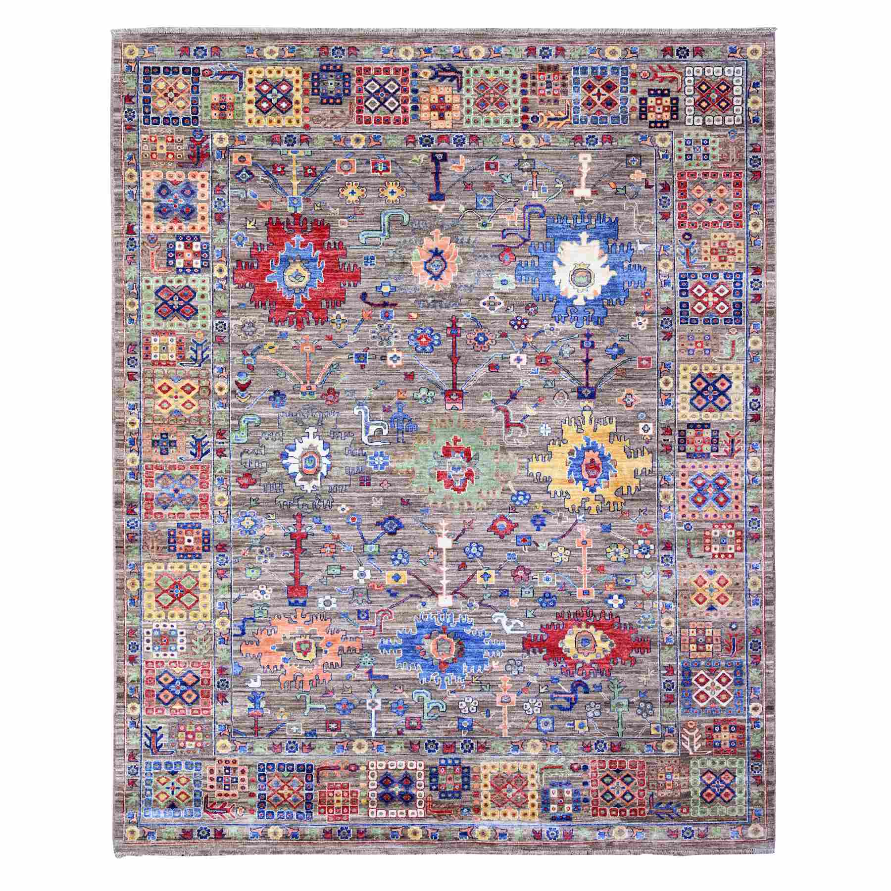 Oushak-And-Peshawar-Hand-Knotted-Rug-440965