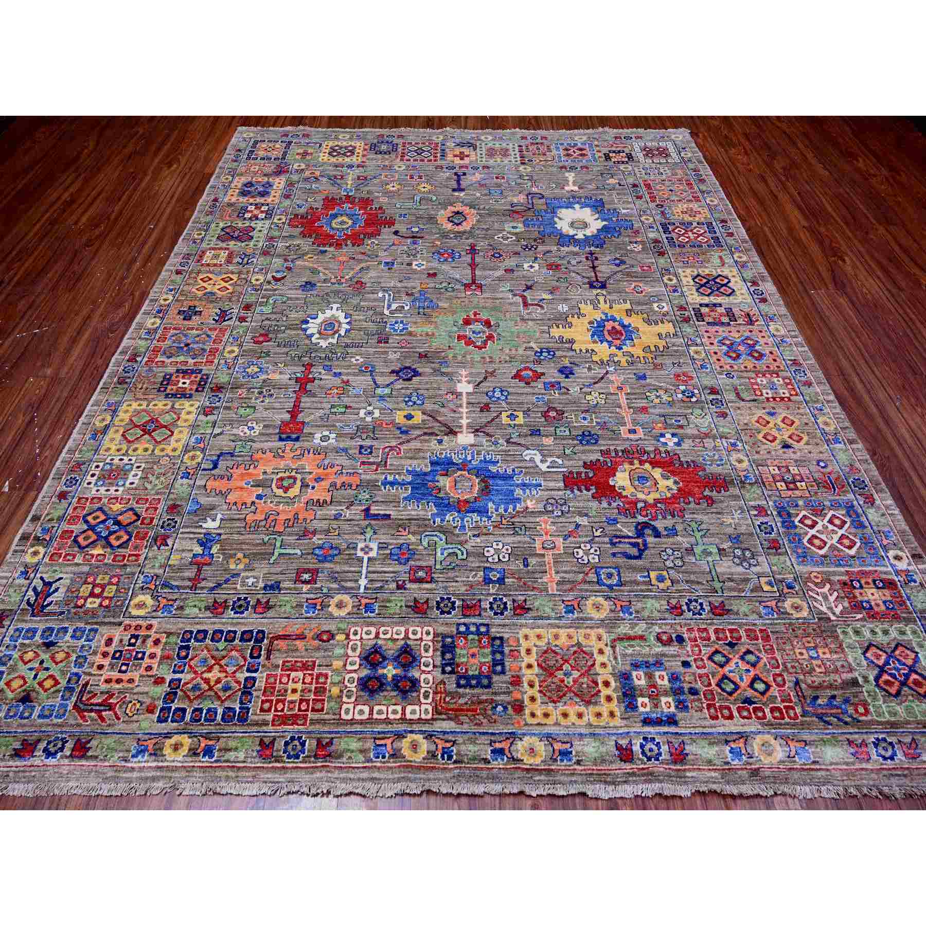 Oushak-And-Peshawar-Hand-Knotted-Rug-440965