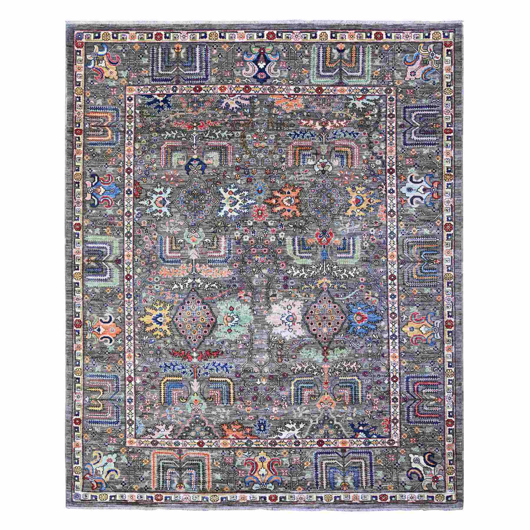 Oushak-And-Peshawar-Hand-Knotted-Rug-441340