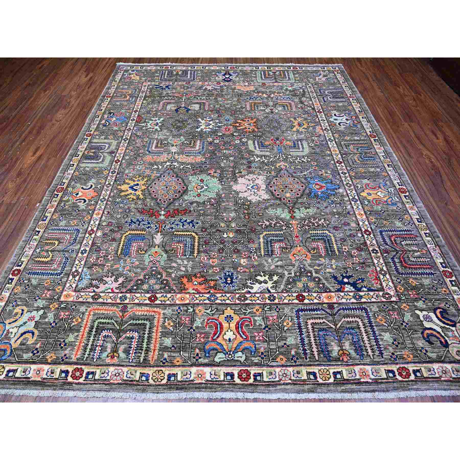 Oushak-And-Peshawar-Hand-Knotted-Rug-441340