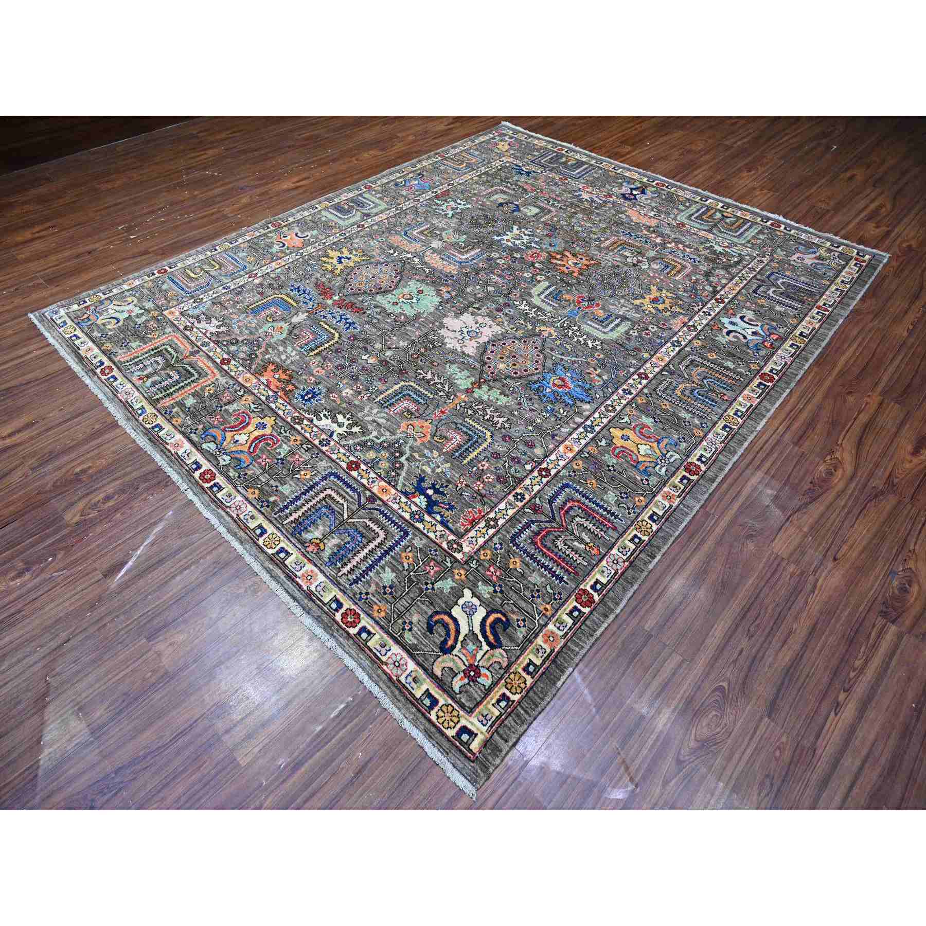 Oushak-And-Peshawar-Hand-Knotted-Rug-441340