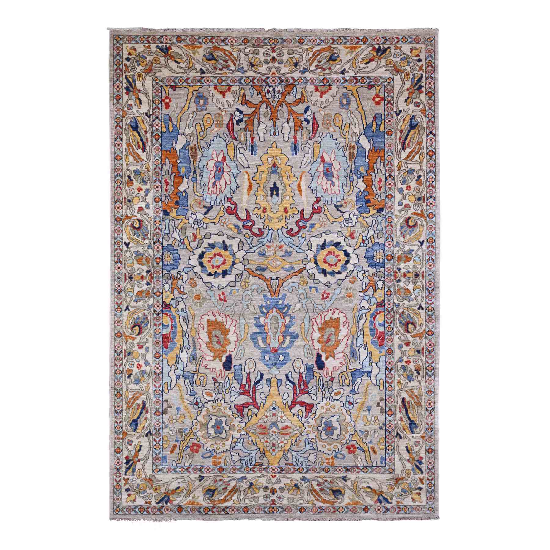 Oushak-And-Peshawar-Hand-Knotted-Rug-442055