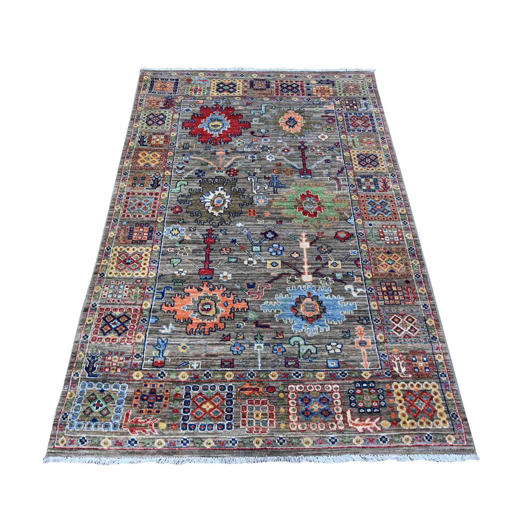 Oushak-And-Peshawar-Hand-Knotted-Rug-442405