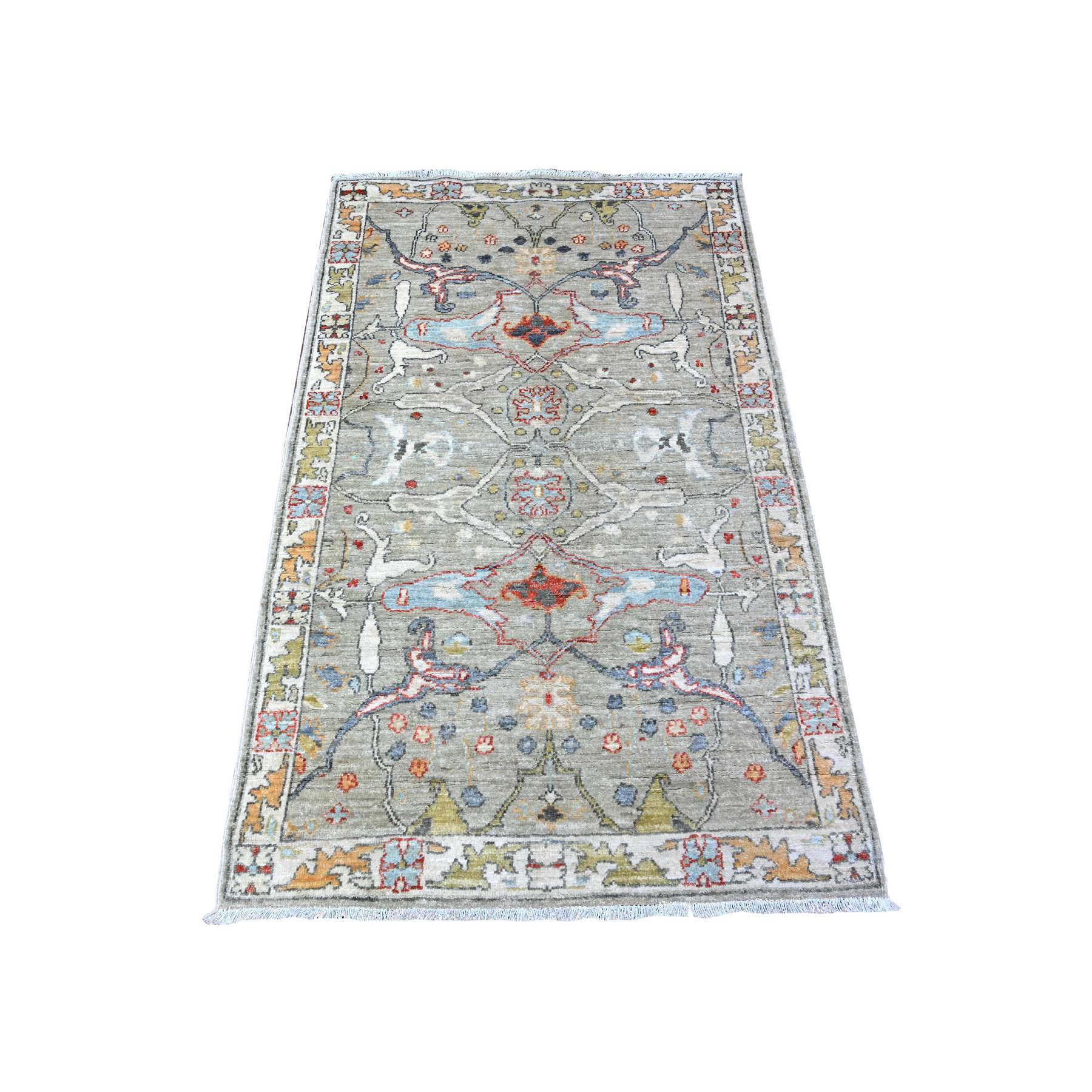 Oushak-And-Peshawar-Hand-Knotted-Rug-442485