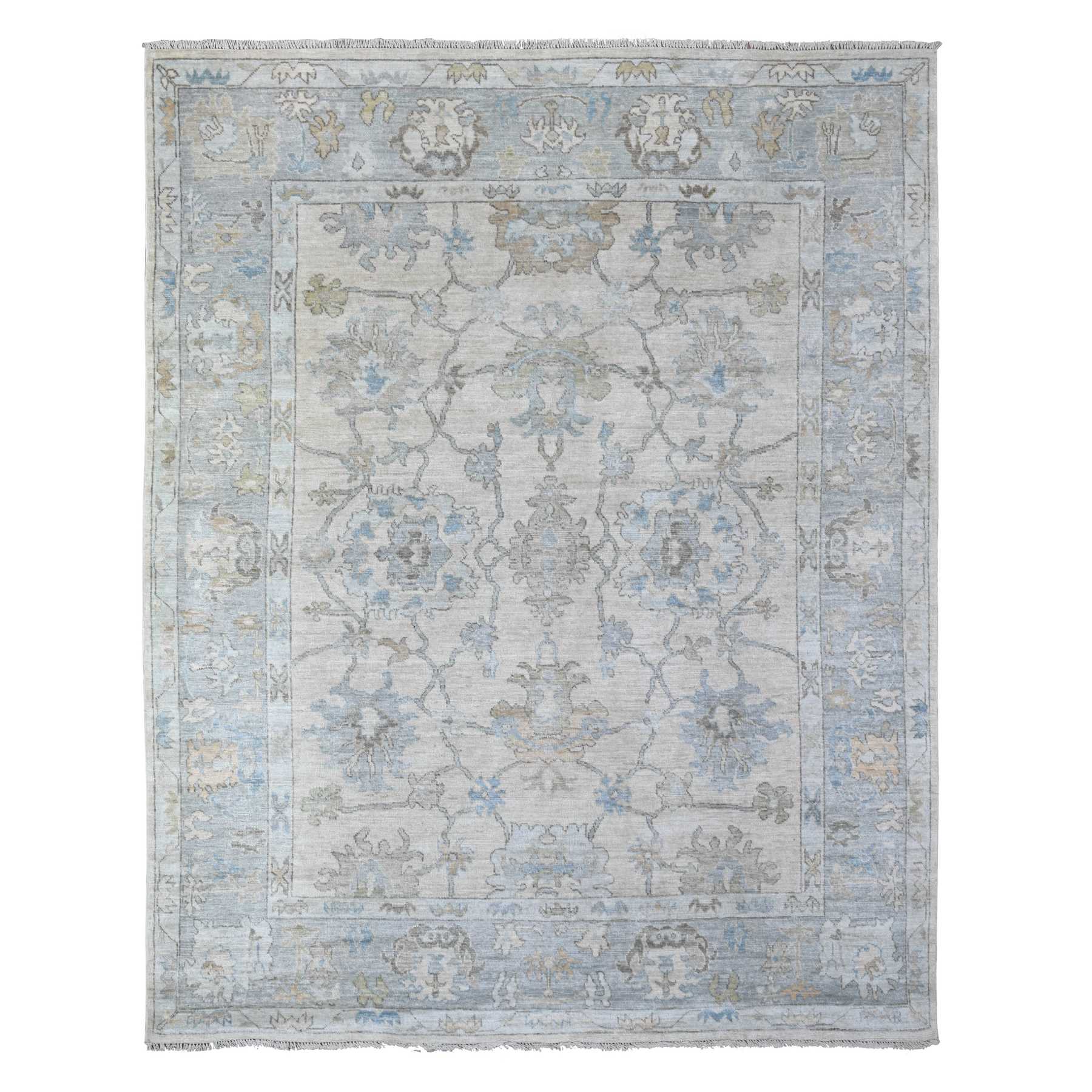 Oushak-And-Peshawar-Hand-Knotted-Rug-440235