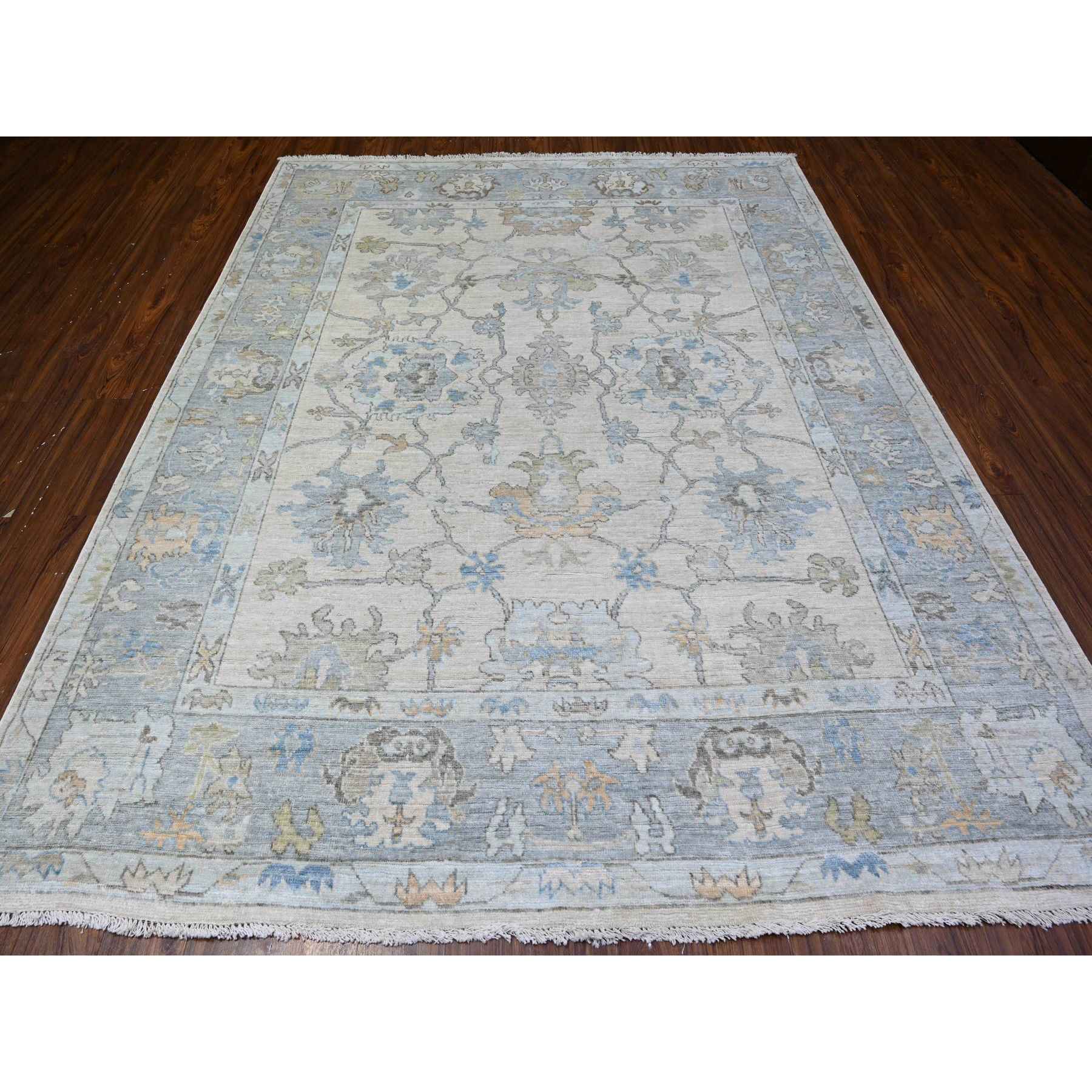 Oushak-And-Peshawar-Hand-Knotted-Rug-440235