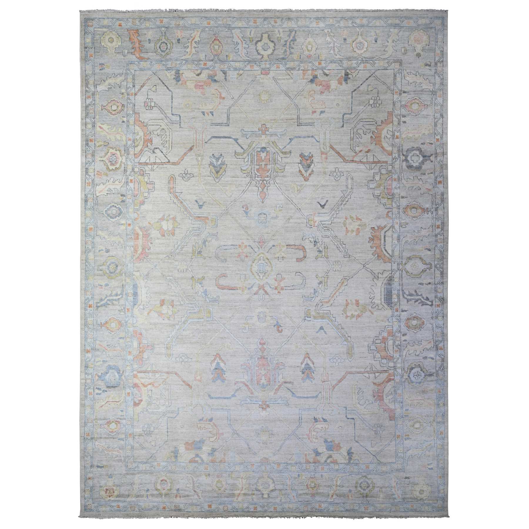 Oushak-And-Peshawar-Hand-Knotted-Rug-440290