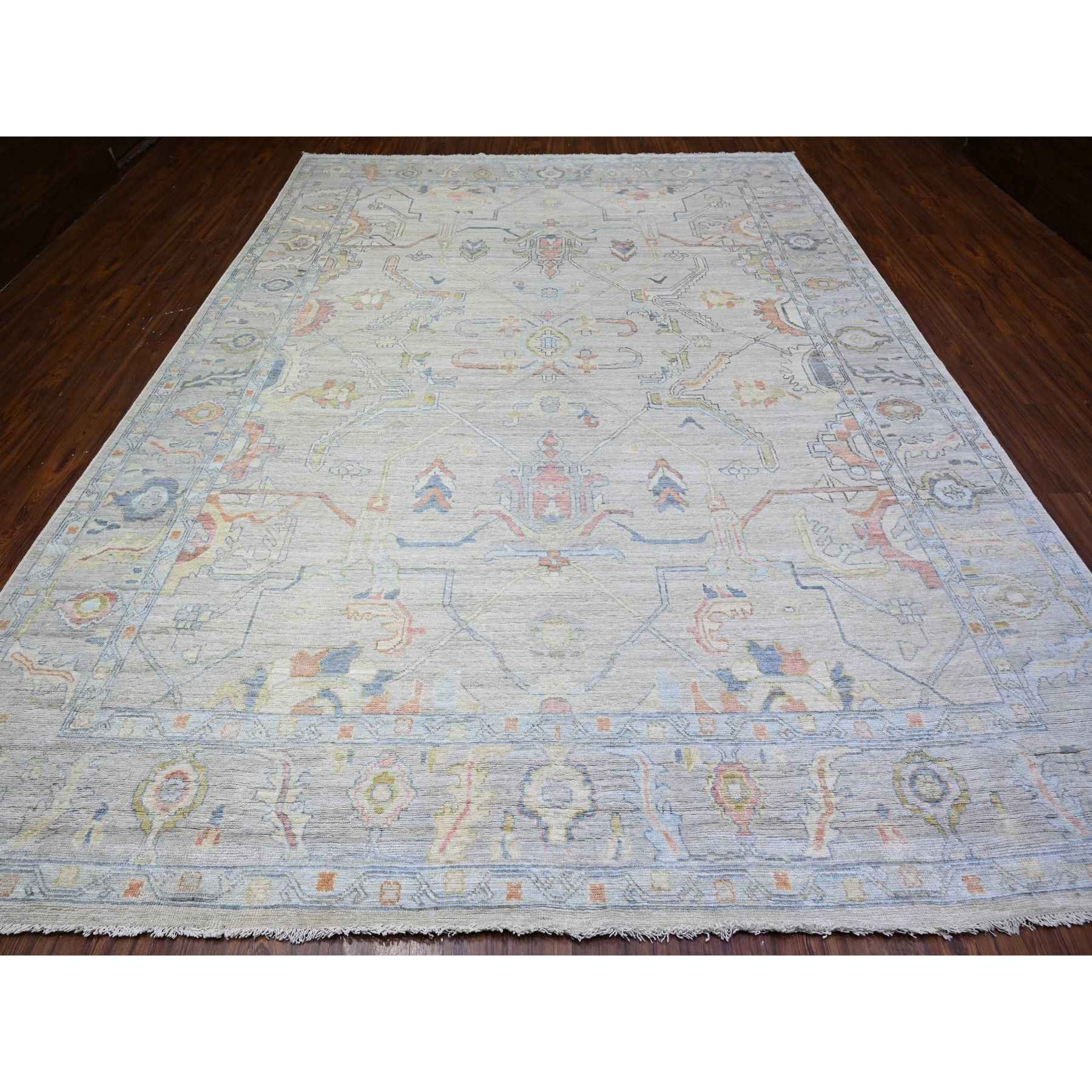 Oushak-And-Peshawar-Hand-Knotted-Rug-440290