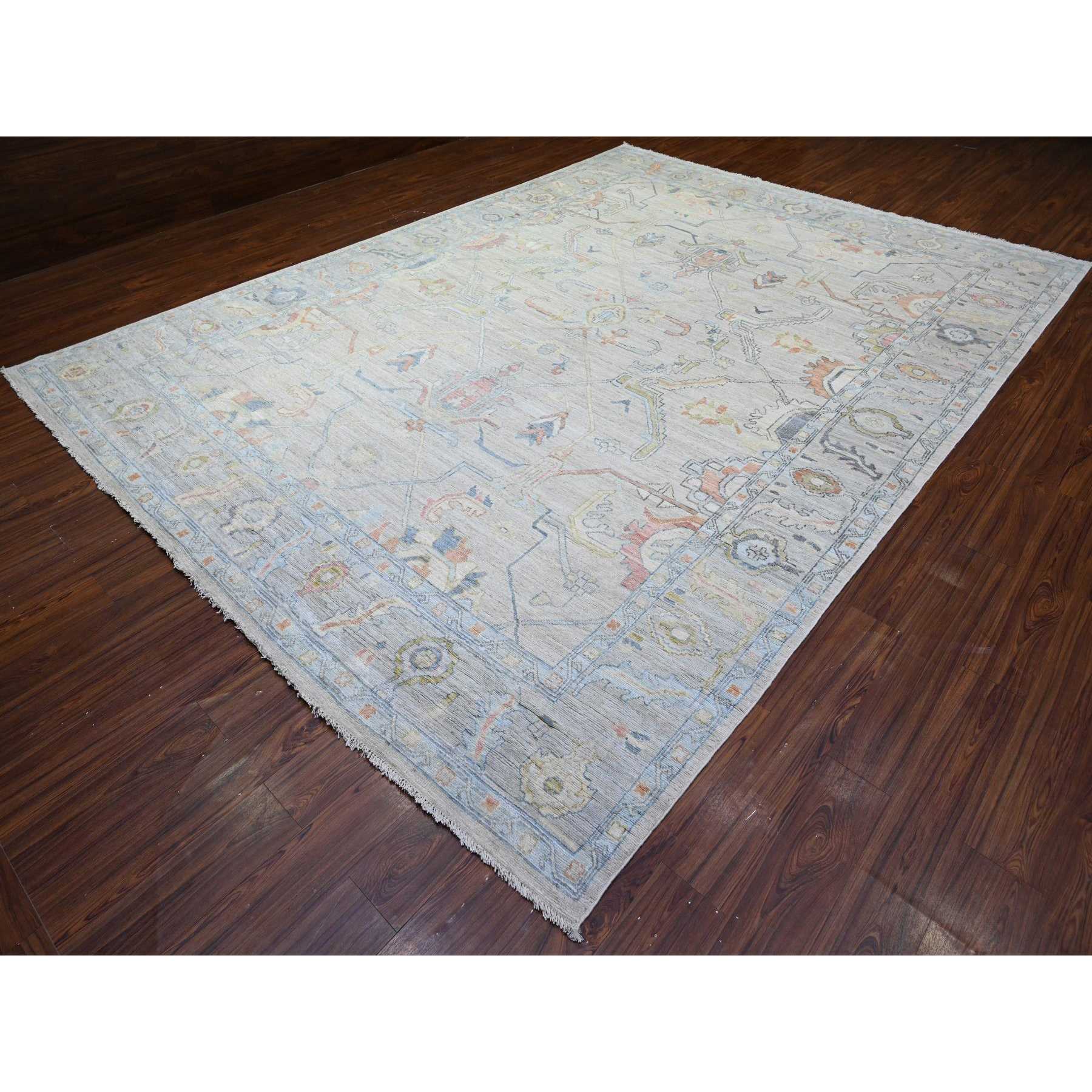 Oushak-And-Peshawar-Hand-Knotted-Rug-440290